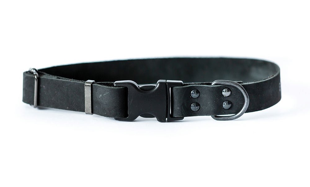 Premium Black Leather Quick Release Dog Collar for Small & Medium Breeds - Comfortable & Durable for Training, Walking & Outdoor Adventures