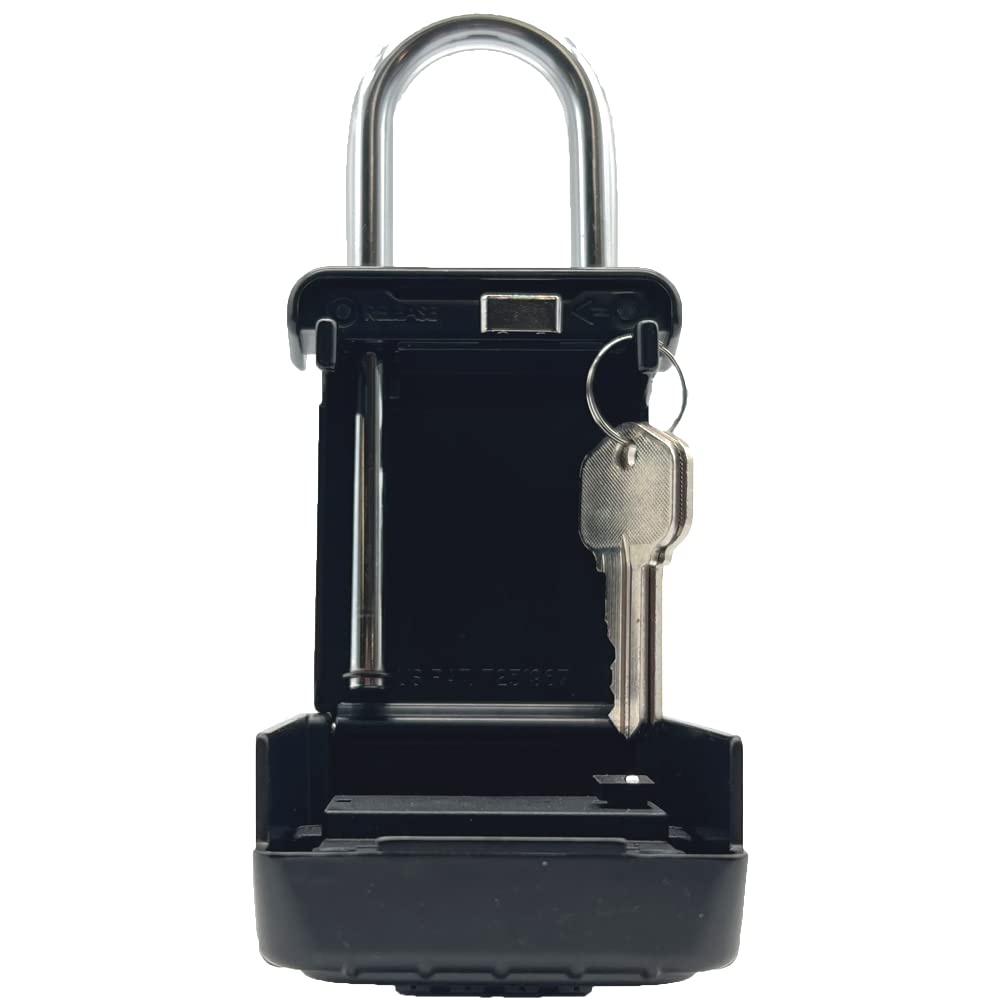 Key Lockbox with 4-Digit Combination Code - Outdoor Hanging Keysafe for Home & Business Security - Weatherproof Key Storage for Spare Keys - Perfect for Vacation Rentals, Airbnb Hosts & Property Managers