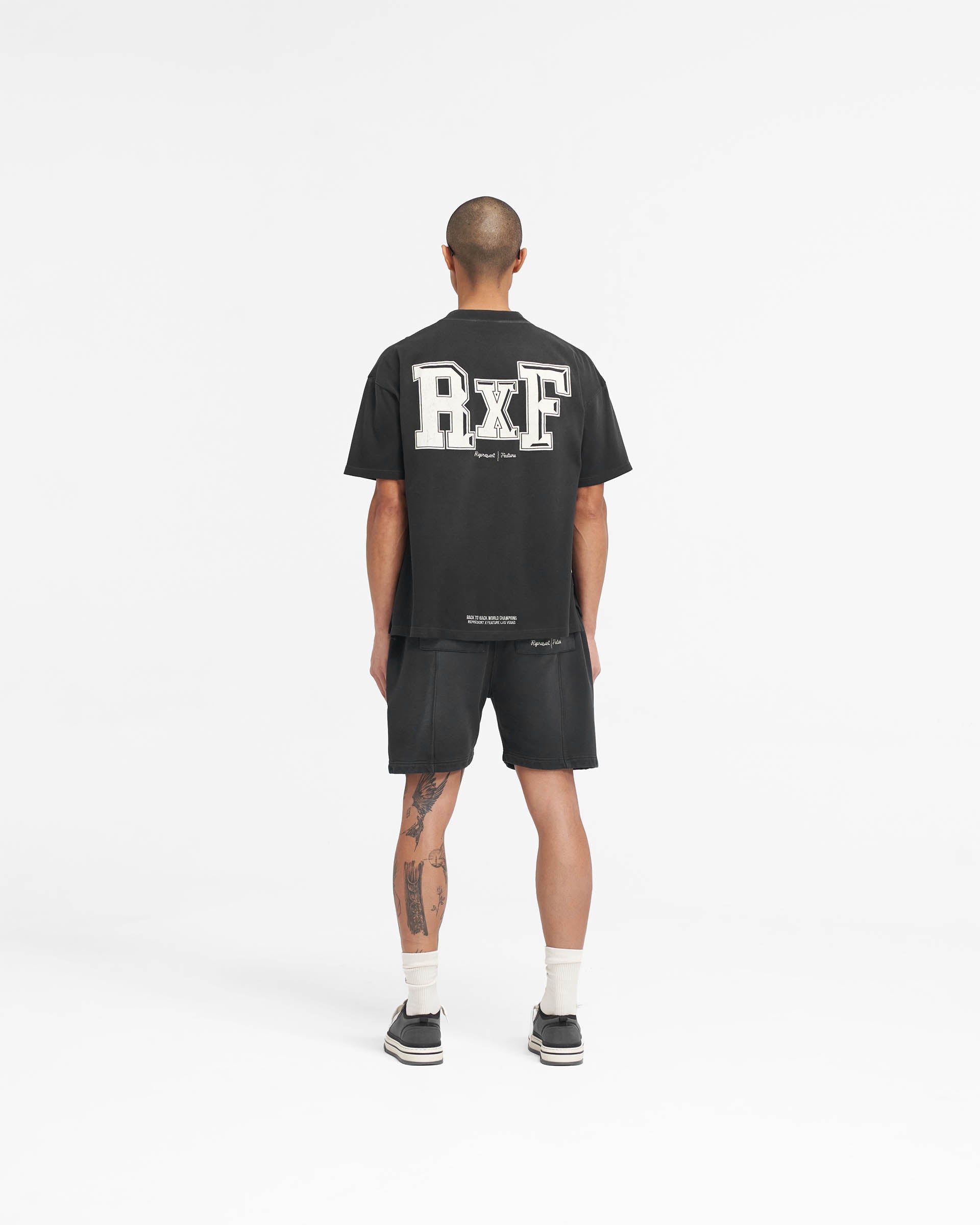 Represent X Feature Sweat Shorts - Stained Black | Comfortable Athletic Shorts for Men | Perfect for Gym, Running & Casual Wear