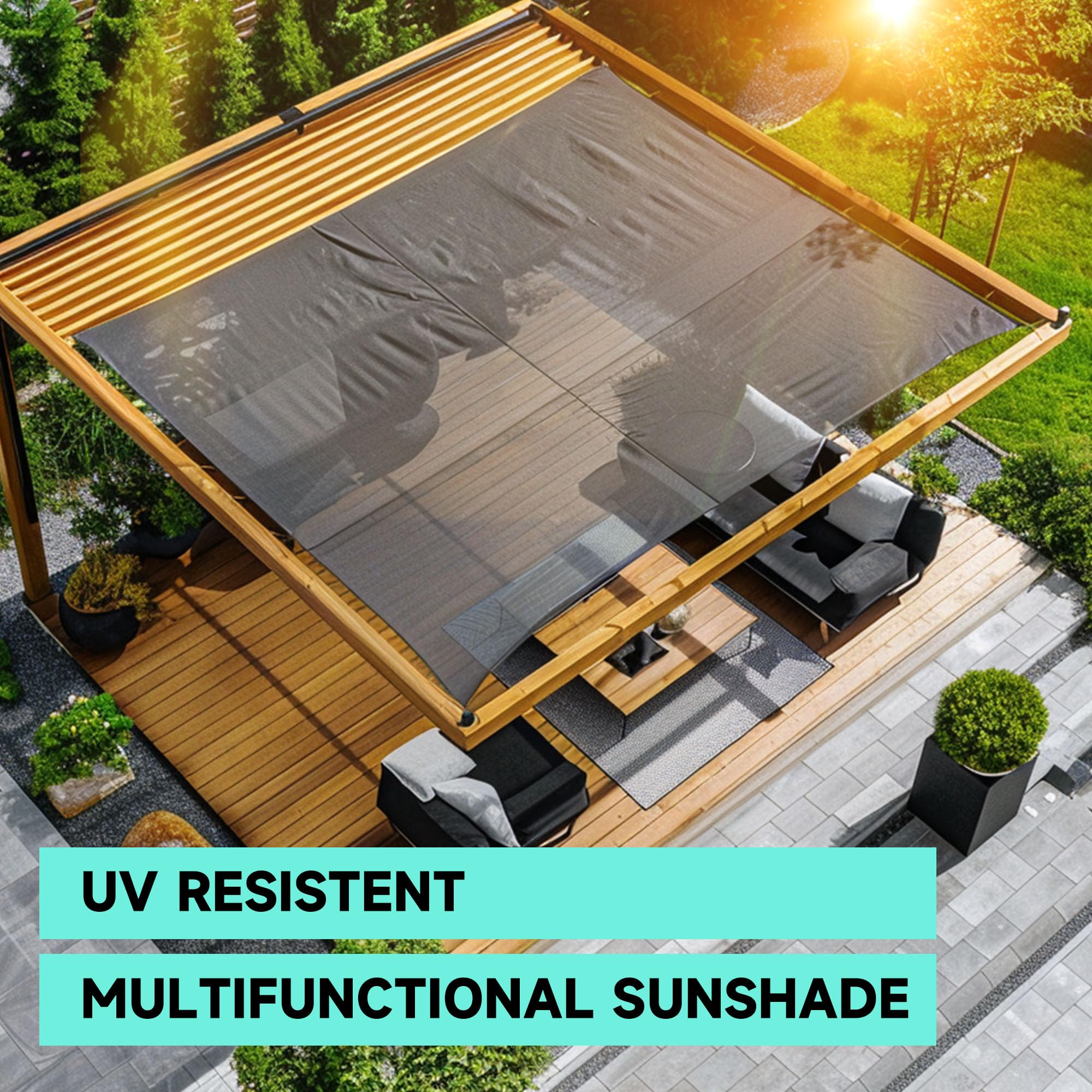 70% Shading Rate 12'x16' Black Shade Cloth Mesh Tarp - UV Resistant & Durable with Grommets & Reinforced Edges - Perfect for Plant Nursery, Kennel, Chicken Coop, Construction Site, Garden, Patio & Outdoor Shade Solutions