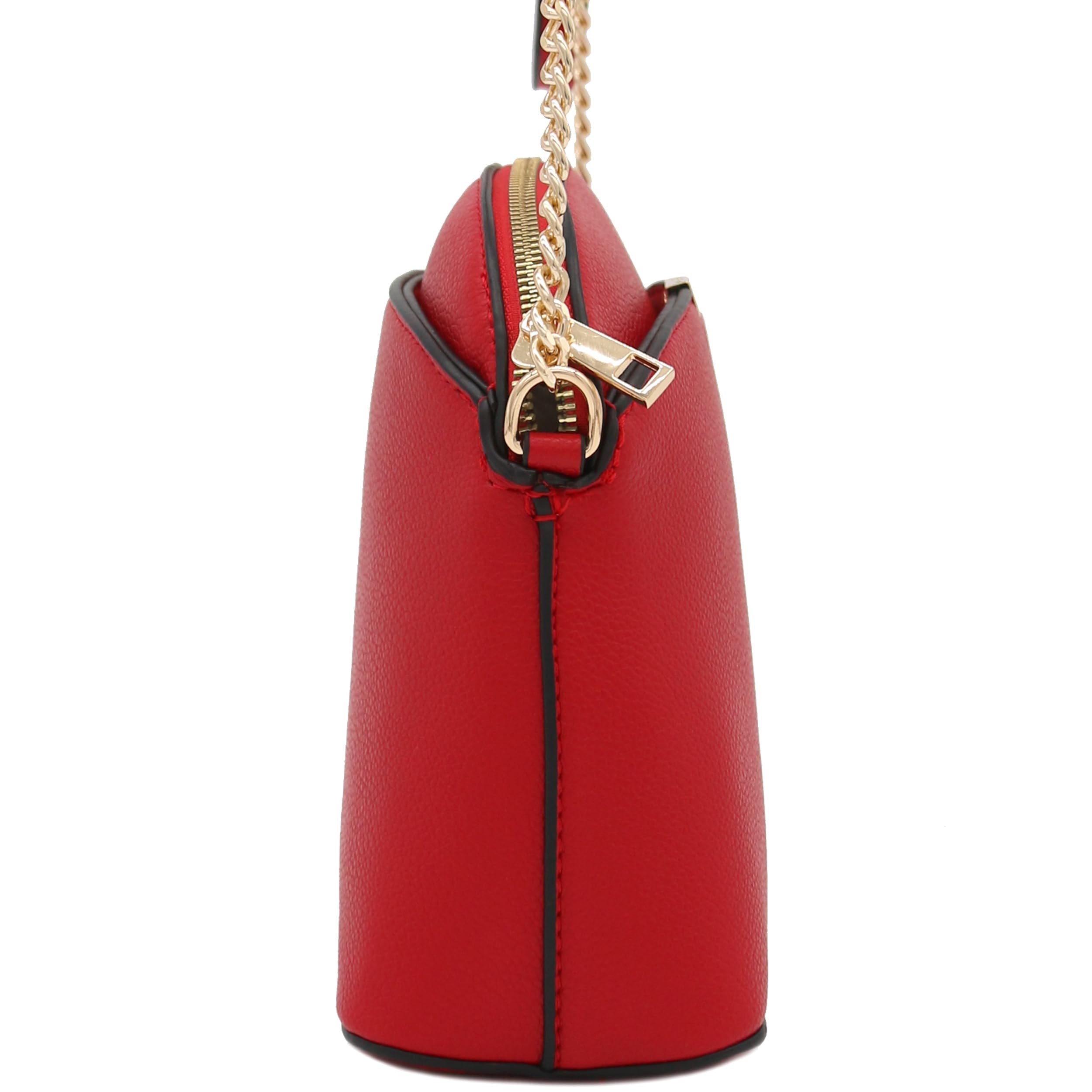 Stylish Faux Leather Small Dome Crossbody Bag with Adjustable Chain Strap - Perfect for Daily Use, Shopping & Travel Accessories