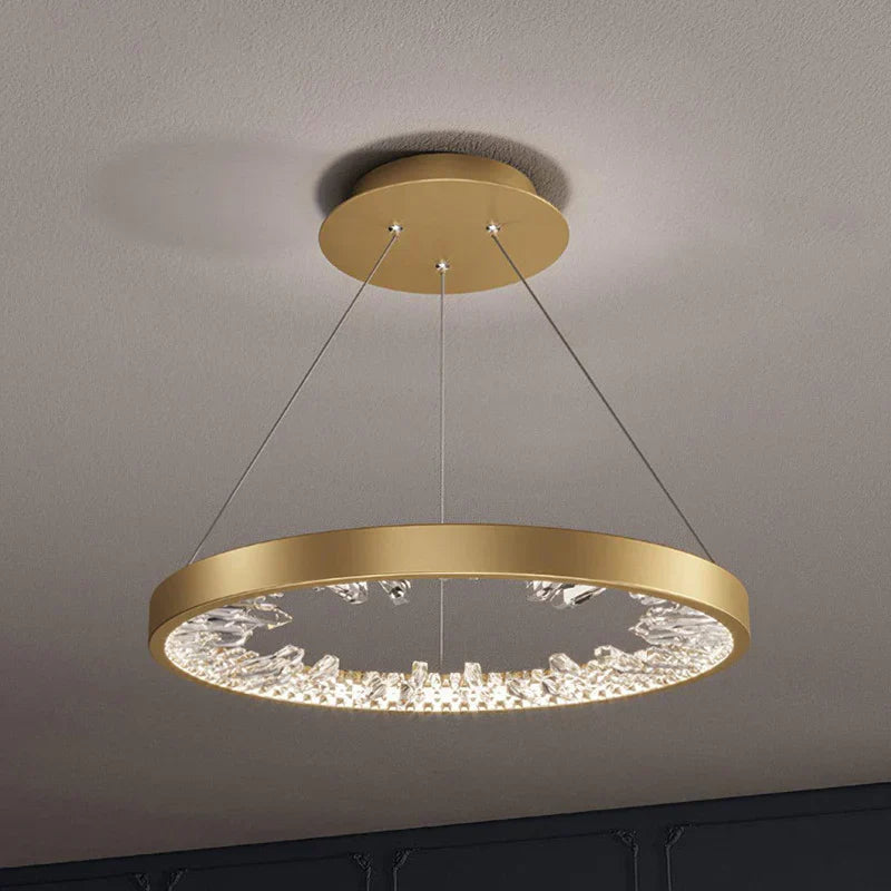 Luxury Crystal Chandelier - Elegant Round Ceiling Light Fixture for Dining Room, Living Room, Bedroom & Foyer | Modern Home Decor Lighting