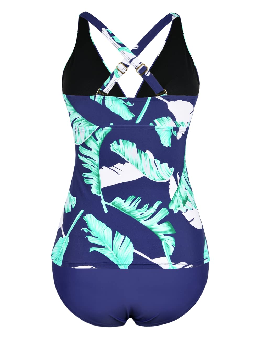 Hilor Women's Tummy Control Tankini Swimsuits - Front Twist V Neck Two Piece Bathing Suit with Shirred Design | Perfect for Beach, Pool & Vacation Swimwear