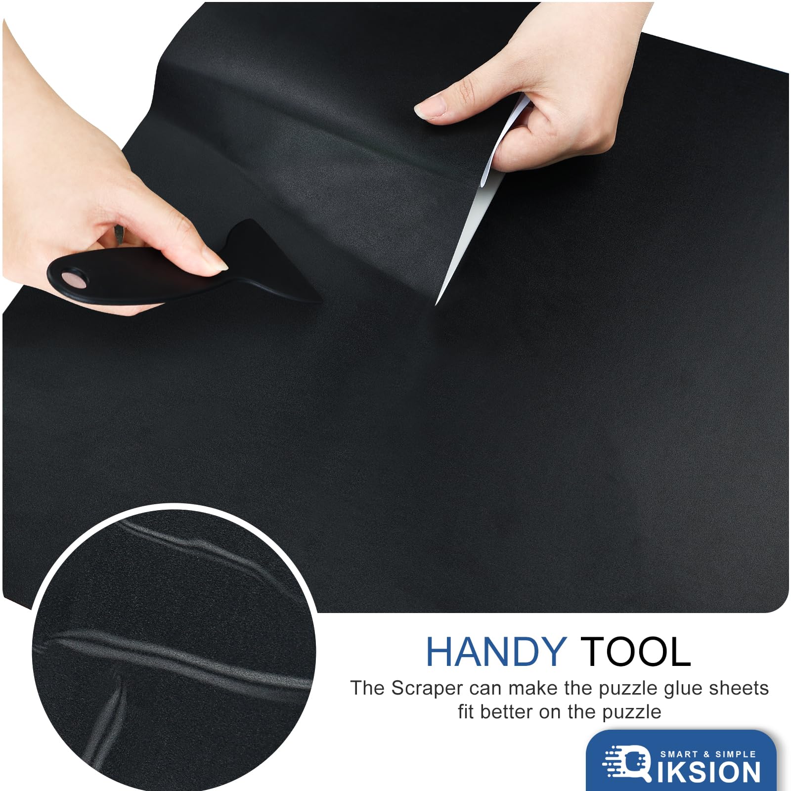 24-Pack Black Puzzle Saver Glue Sheets - Peel & Stick Adhesive for 1000/2000/500-Piece Jigsaw Puzzles - No Mess Puzzle Preserver & Frame Kit - Perfect for Displaying Finished Puzzles at Home or Office