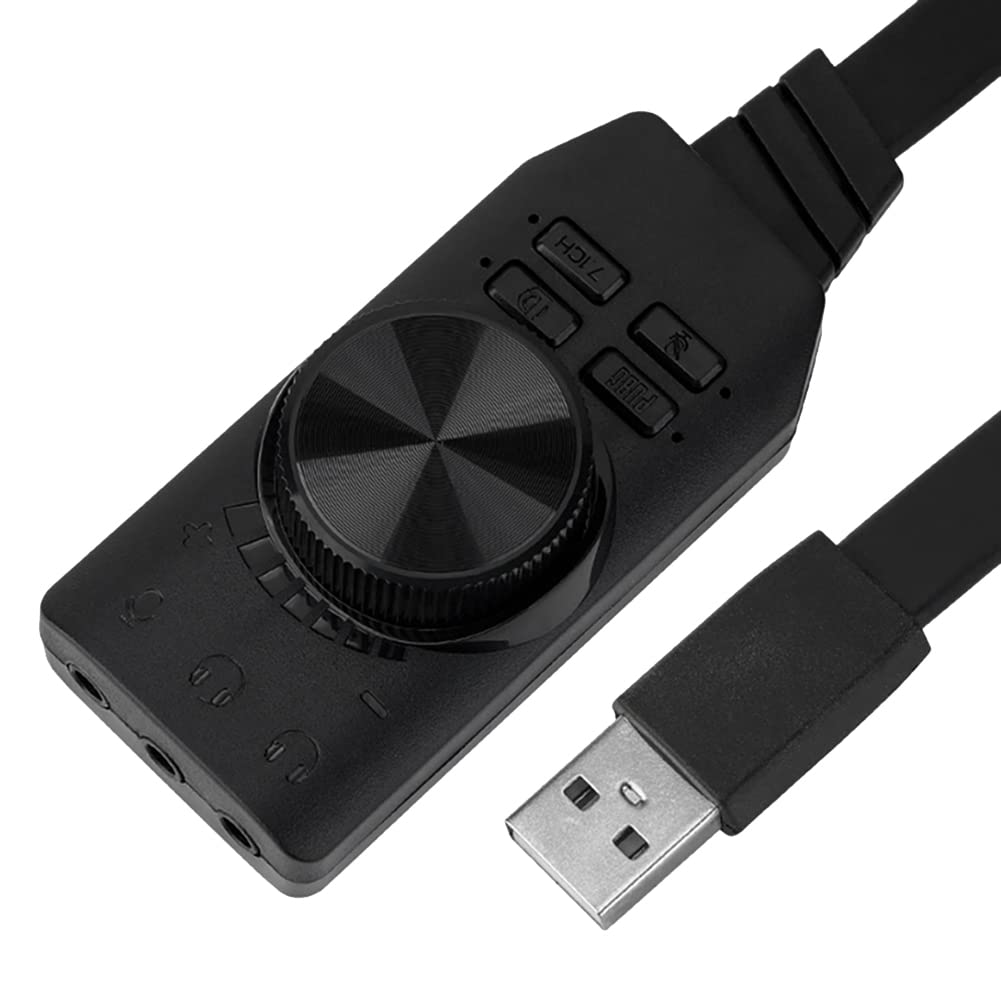 Wresetly USB 2.0 Sound Card Adapter - External Audio Interface for Microphone & Headset - PC Gaming, Streaming & Conference Calls (Plug & Play)