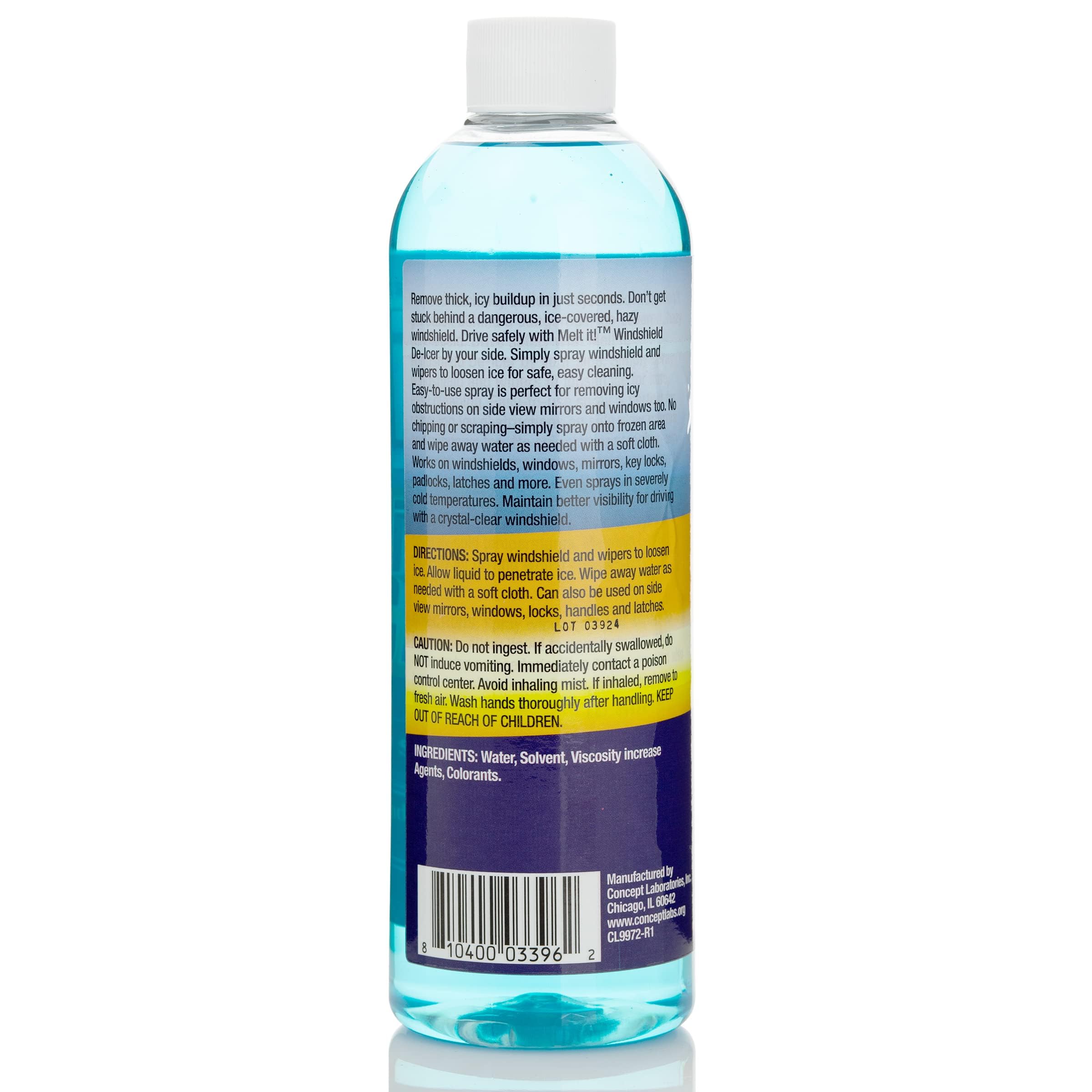 E·Z·R Windshield De-Icer – Fast-Acting Ice Melter for Cars (17 Fl Oz 2-Pack) | Instantly Removes Ice, Frost & Snow from Windshields, Windows, Mirrors & Locks | All-Season Winter Car Care Solution for Safe Driving in Cold Weather
