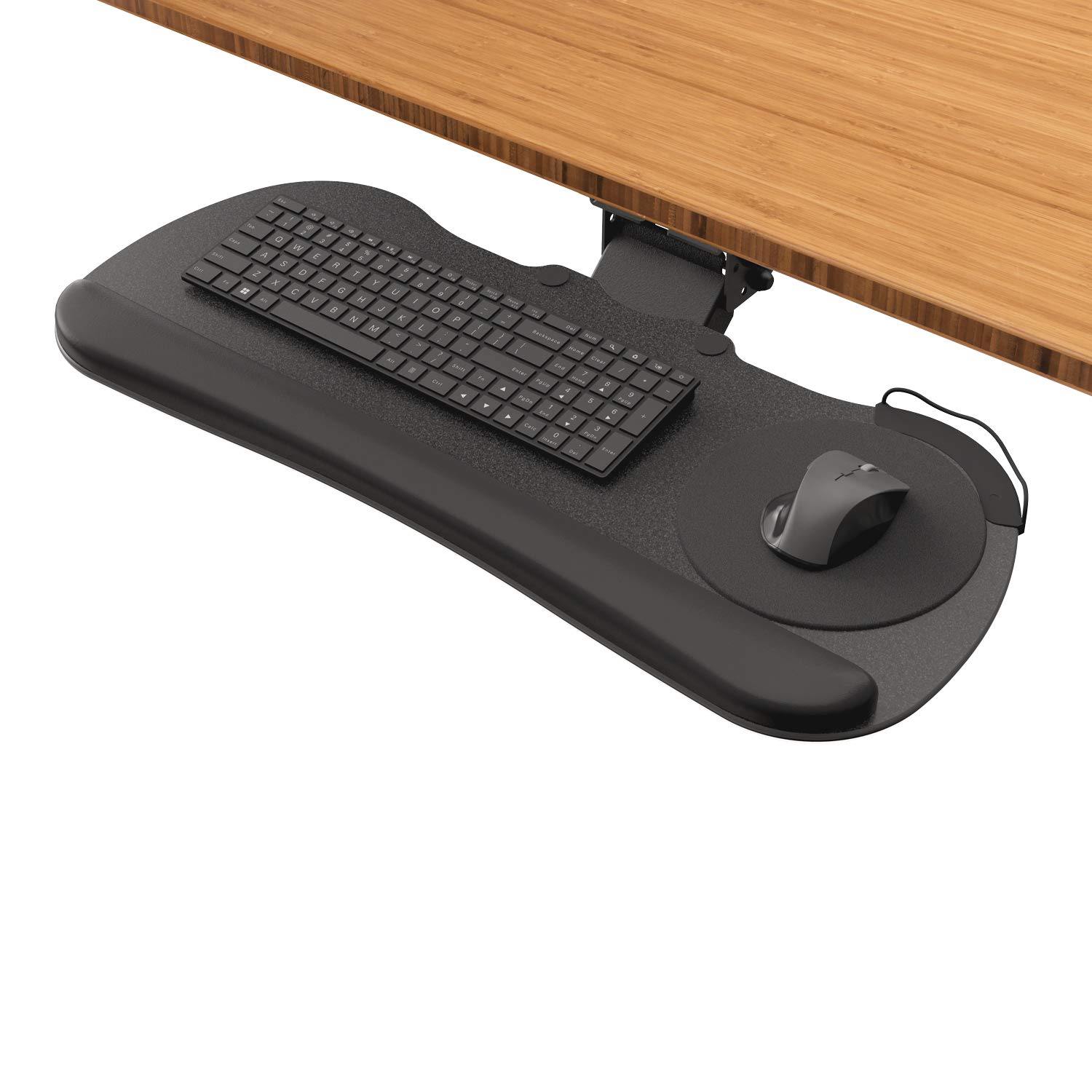 UPLIFT Desk Ultra-Thin Keyboard Tray - Black Ergonomic Keyboard Tray with Economy Mechanical Mount for Office & Home Workspace Setup