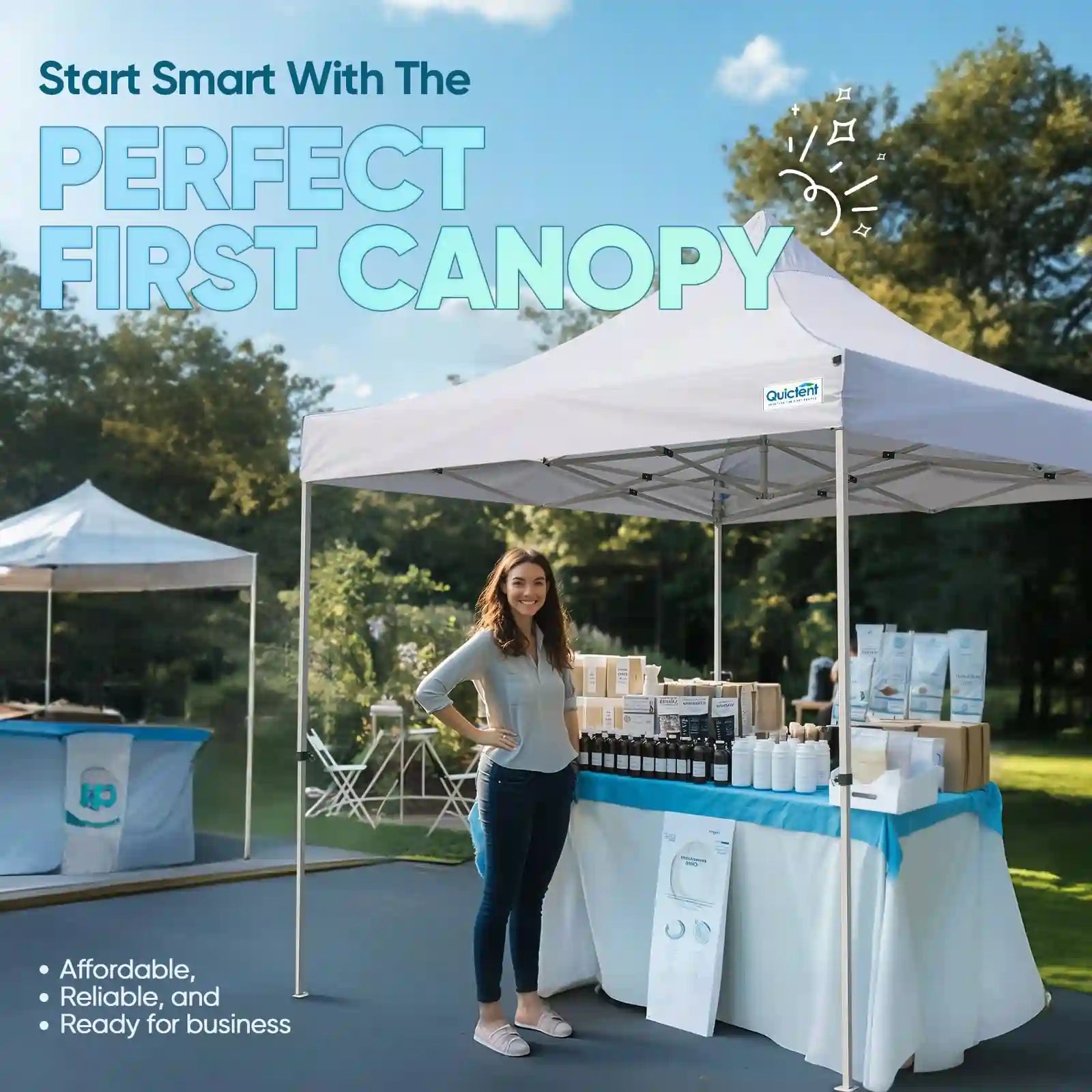 Heavy Duty Commercial Pop Up Canopy Tent - Waterproof Instant Shelter for Outdoor Events, Parties, Markets & Camping