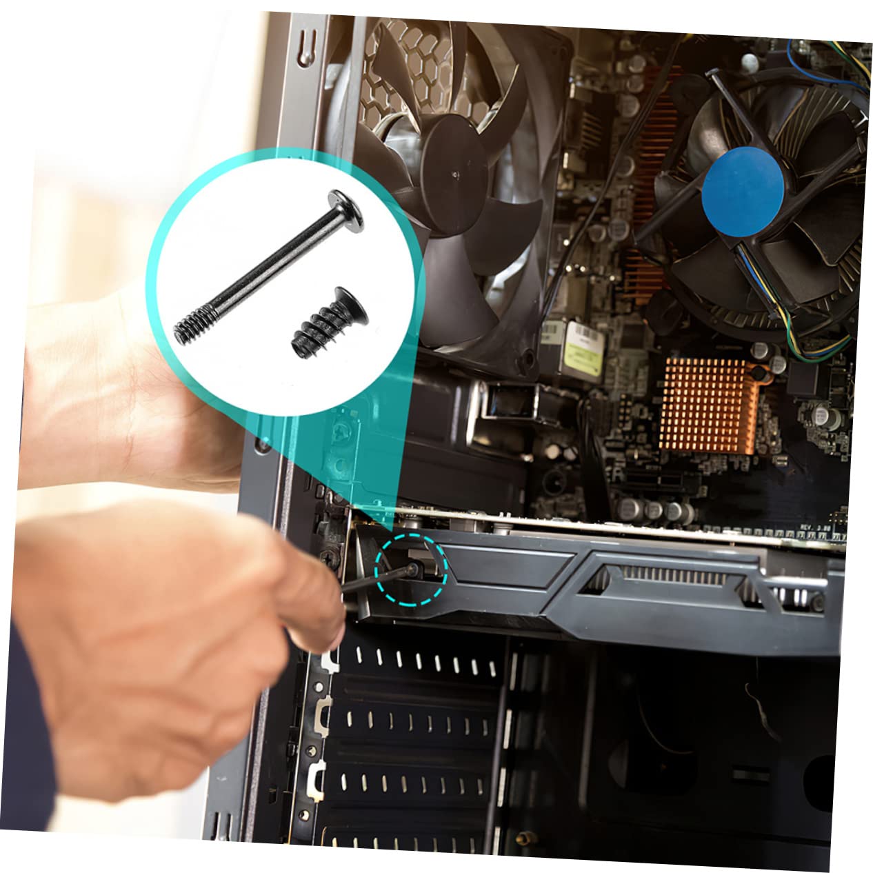 Uonlytech 4 Sets Computer Case Fan Mount Screws - Standard Flat Head & Cross Head Screws for PC Cooling Fan Installation | Perfect for Gaming PC Builds, Computer Upgrades & DIY Case Mods