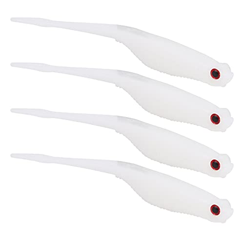 Forktail Wobblers Swimbait Soft Fishing Lure - Realistic Artificial Bait for Freshwater & Saltwater Fishing (White) - Perfect for Bass, Trout, and Saltwater Game Fish