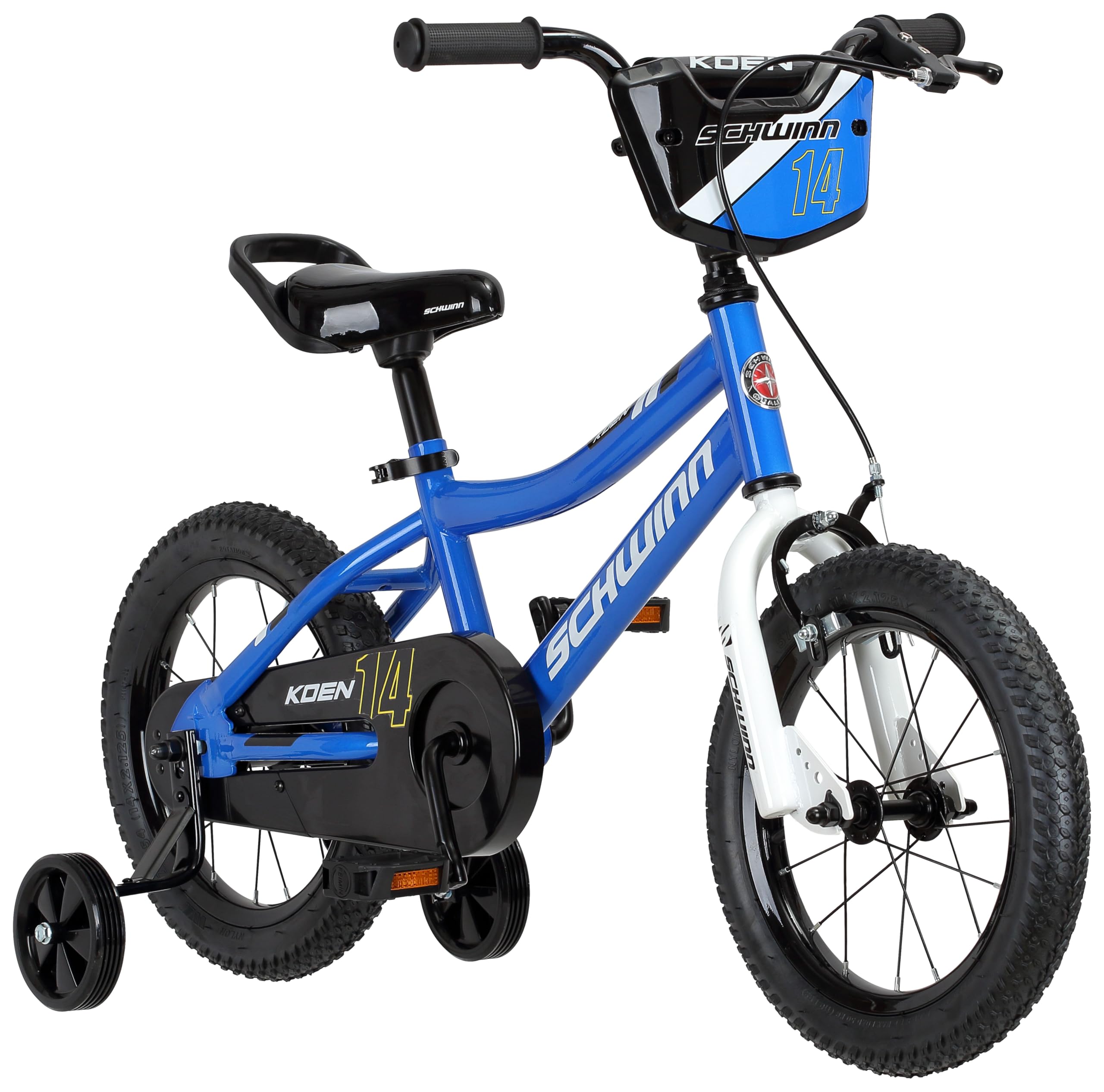 Schwinn Koen & Elm BMX Style Kids Bike for Boys and Girls - 12 to 18 Inch Wheels with Training Wheels - Basket or Number Plate Included - Perfect for Ages 2-9 Years (28-52 Inch Height) - Ideal for Neighborhood Rides, Park Adventures & Learning to Cycle