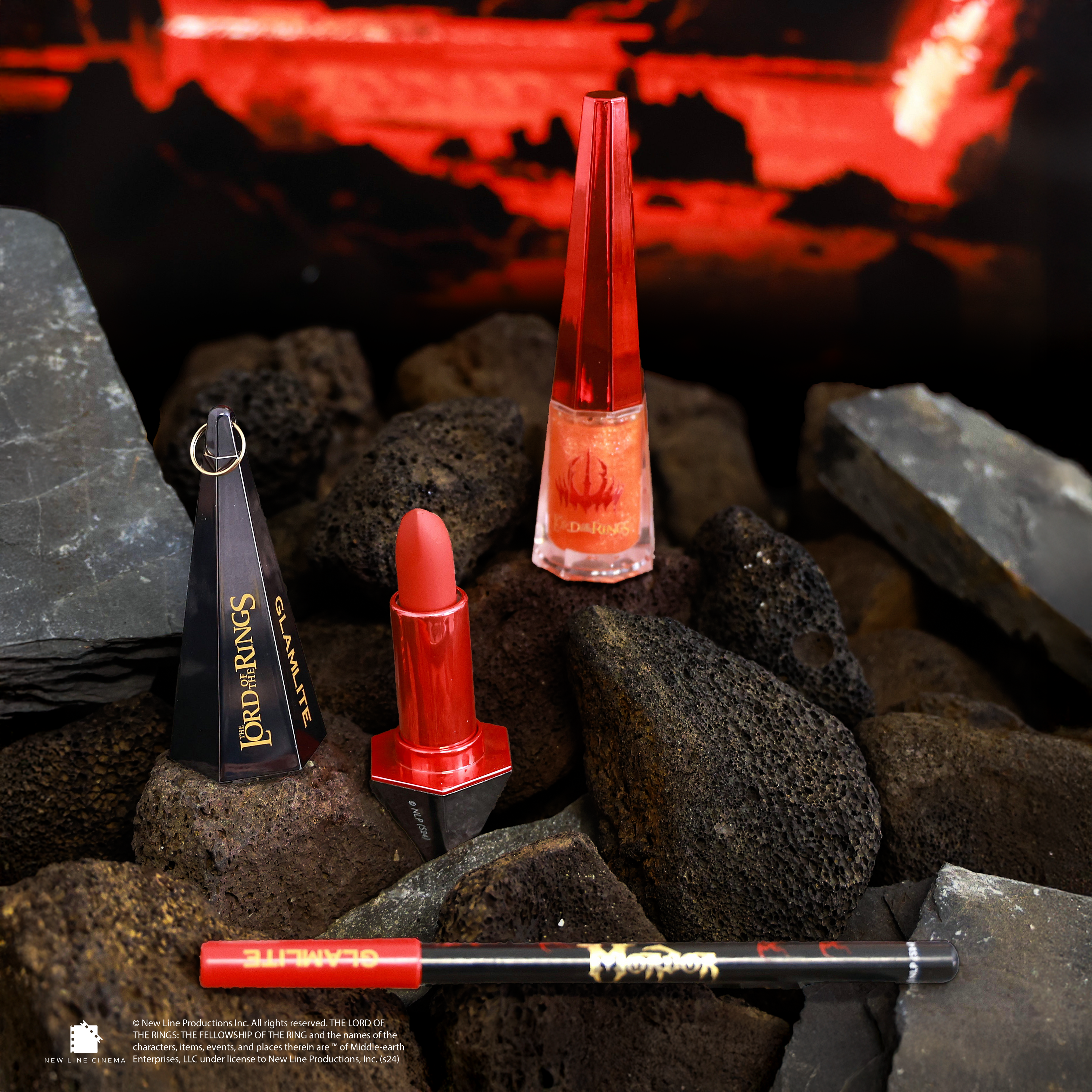 The Lord of the Rings x Glamlite Eye of Sauron Lip Kit - Long Lasting Matte Lipstick & Lip Liner Set | Perfect for Cosplay, Halloween & Fantasy Makeup Looks