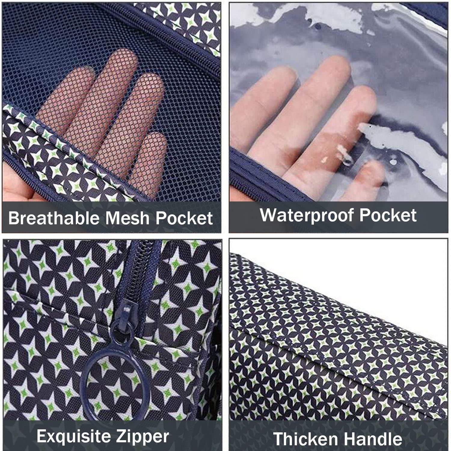 Waterproof Hanging Travel Toiletry Bag for Women - Foldable Cosmetic Organizer with Pink Stripes, Perfect for Makeup, Toiletries & Travel Essentials - Ideal for Vacation, Camping & Gym Use