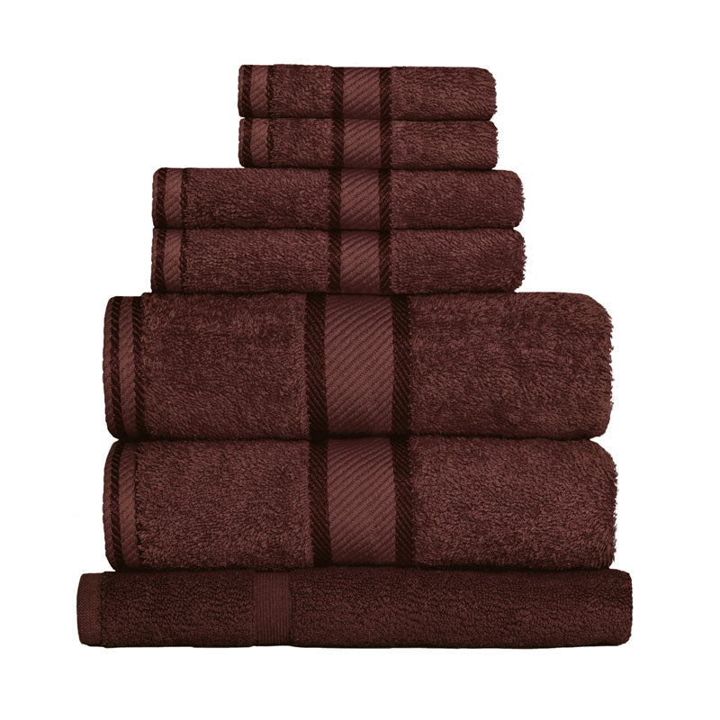 100% Cotton Chocolate Brown Bath Towel Set - 7-Piece Luxury Bath Sheets for Spa, Hotel & Home Use