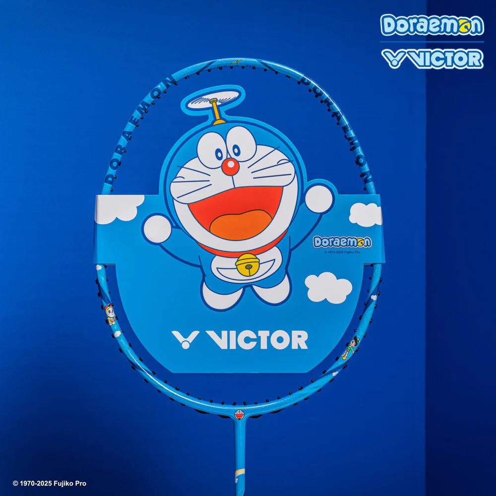 Victor x Doraemon Badminton Racket Set - Premium Gift Box for Kids & Adults - Perfect for Sports, Birthday Gifts & Anime Fans Collection