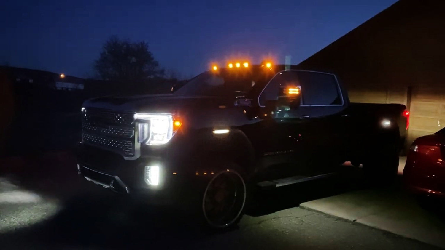 4-Piece White LED Fender Side Markers with Smoke Lens for 2020+ GMC Sierra 2500/3500 - Upgrade Your Truck's Style & Visibility for Night Driving and Off-Road Adventures