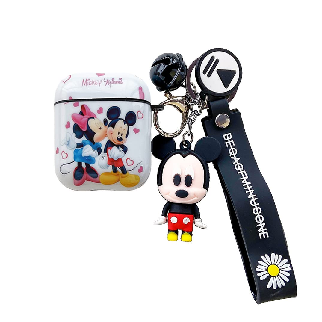 Custom Mickey Airpod 2 Case with Lanyard - Cute Cartoon Design for Women & Girls | Perfect for Travel & Daily Use