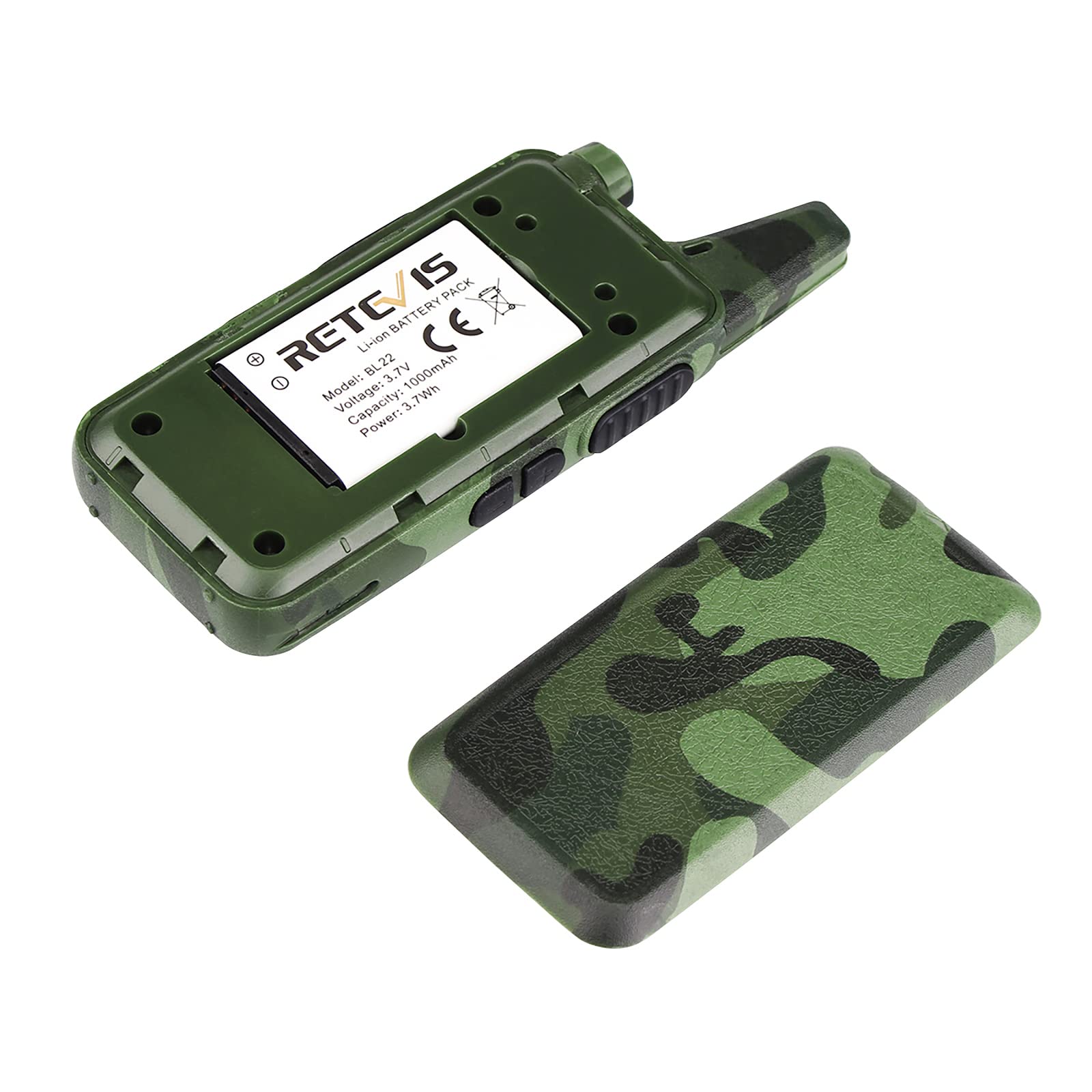Retevis RT22 Rechargeable Walkie Talkies with VOX, Emergency Alarm & Long Range - Ideal for Outdoor Adventures, Cruise Ships, ATV, Hunting & Skiing (4 Pack, Camouflage) | Perfect for Family Camping, Hiking & Emergency Communication