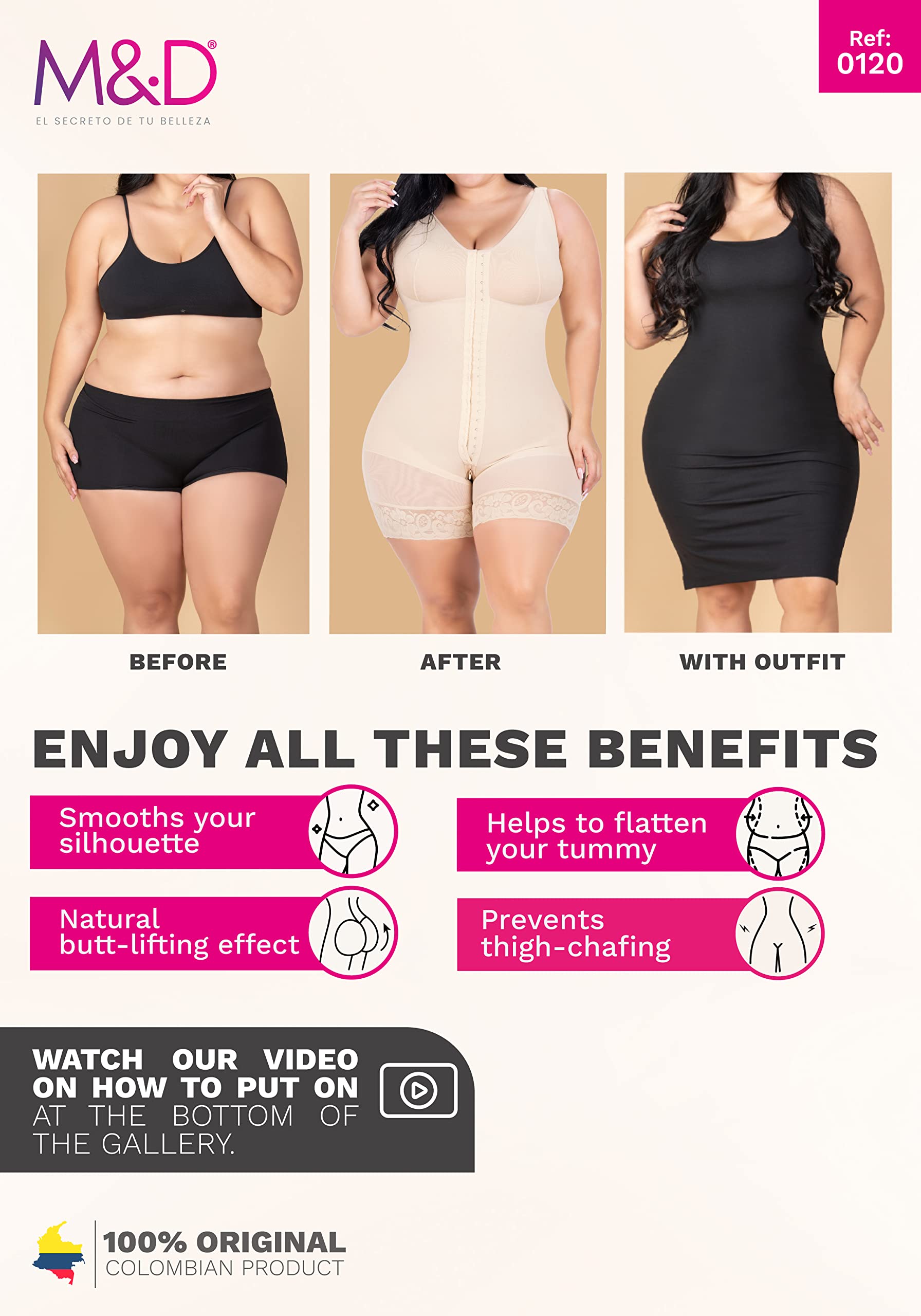 Post-Surgery Compression Shapewear for Women | M&D Colombian Fajas Reductoras & Moldeadoras | Slimming & Body Shaping Girdle for Recovery, Tummy Control & Waist Training