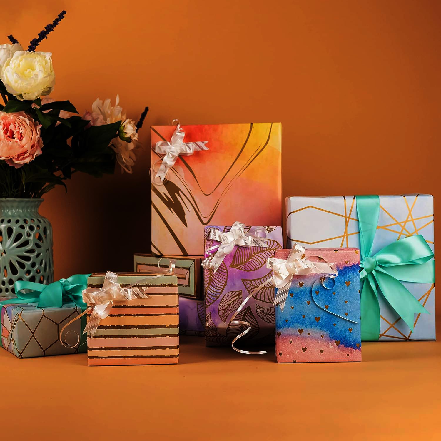 AccuPrints 6-Pack Premium Gift Wrapping Paper Sheets - High Quality Gift Wrap Roll with Multicolor Designs for Birthday, Christmas & Holiday Presents - Perfect for DIY Gift Packaging, Party Favors & Special Occasions