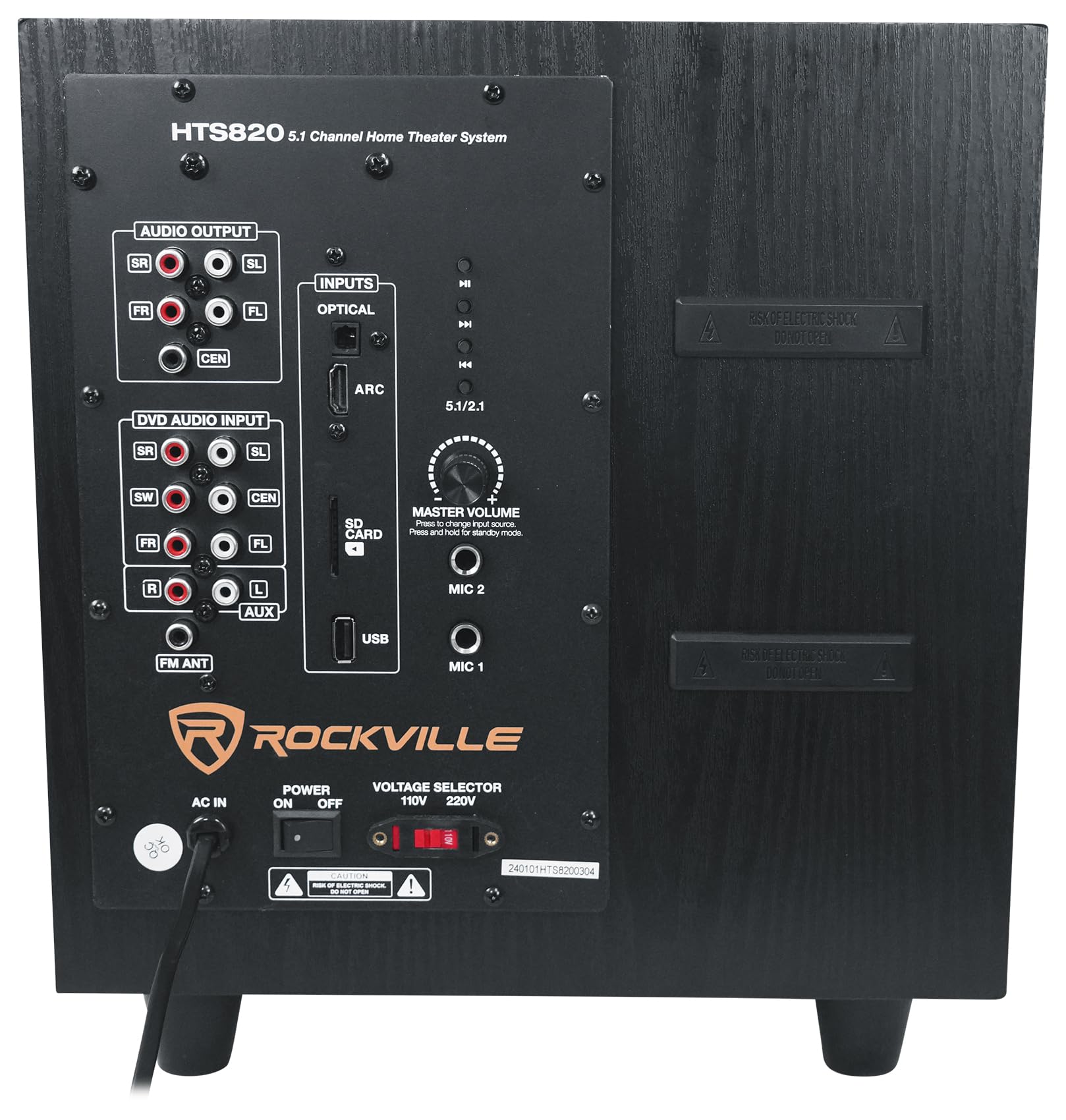 Rockville HTS820 1500W 5.1 Channel Home Theater System with 8