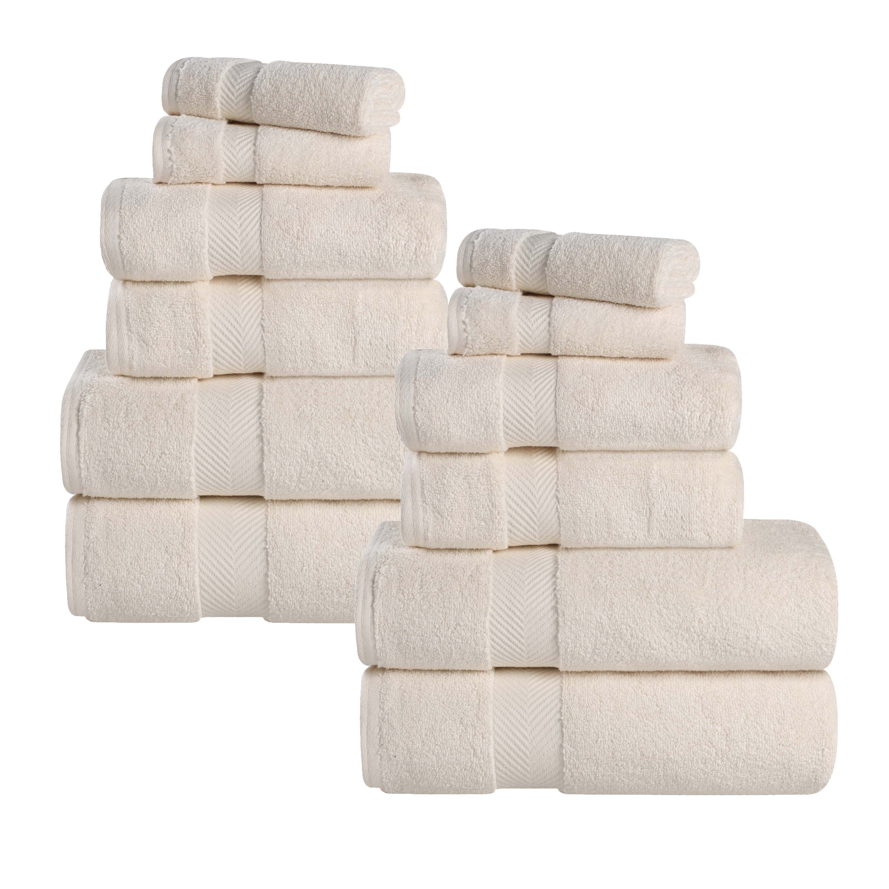 Premium Zero Twist Cotton Towels - Ultra Soft & Highly Absorbent 12-Piece Bath Towel Set for Spa, Gym & Luxury Home Use