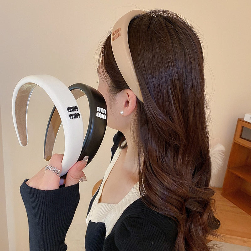 Women's Fashion PU Leather Hair Bands - Soft & Stretchable Headbands for Women & Girls - Perfect for Workouts, Yoga, Sports & Everyday Styling