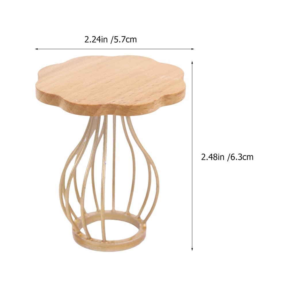 LOGOFUN 1:12 Scale Dollhouse Side Table - Wooden Miniature End Table, Tea Desk Model for Dollhouse Furniture, Decorations & Accessories - Perfect for Dollhouse Displays, Miniature Room Settings & Collectors