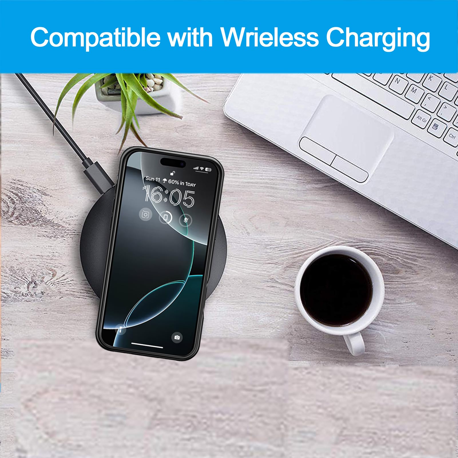 12000mAh Battery Case for iPhone 16 Pro Max | Wireless Charging Power Bank Case | Extended Battery Pack for iPhone 16 Pro Max (6.9