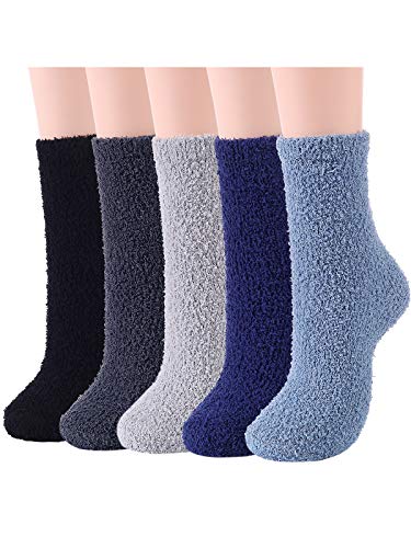 5 Pairs Blue Soild Color(no Anti-slip)