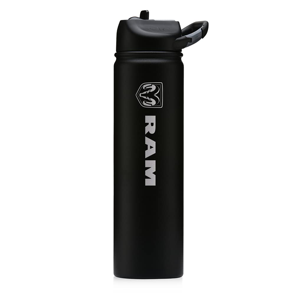 RAM Trucks Vertical Laser Engraved SIC Water Bottle - Black, Durable & Stylish for Outdoor Adventures & Daily Hydration
