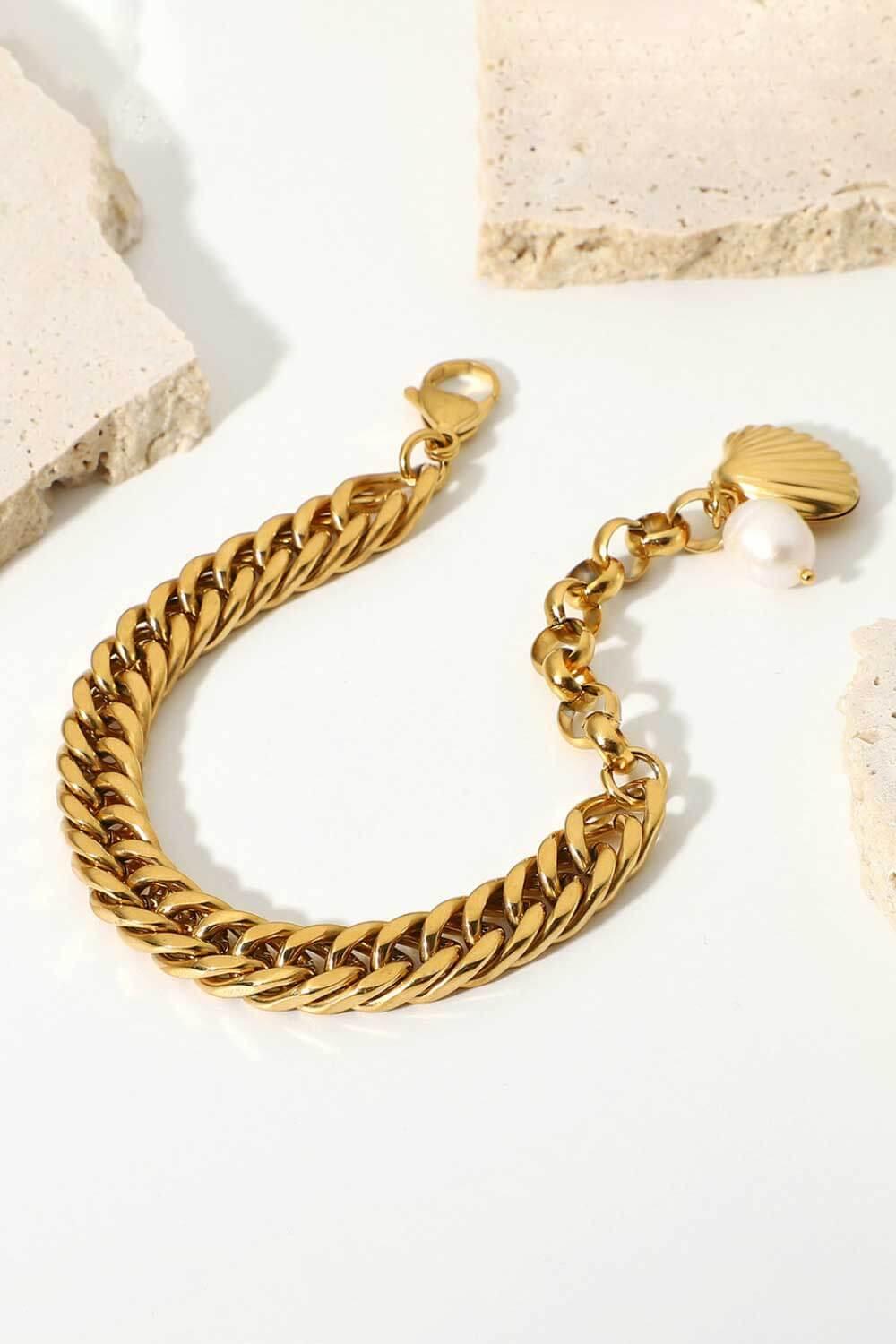 18K Gold Plated Curb Chain Bracelet for Women - Durable Fashion Jewelry Gift for Birthday, Anniversary & Everyday Wear