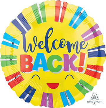 45cm Standard HX Welcome Back Colorful Stripes Balloon - Perfect for Birthday Parties, Graduations & Home Decorations