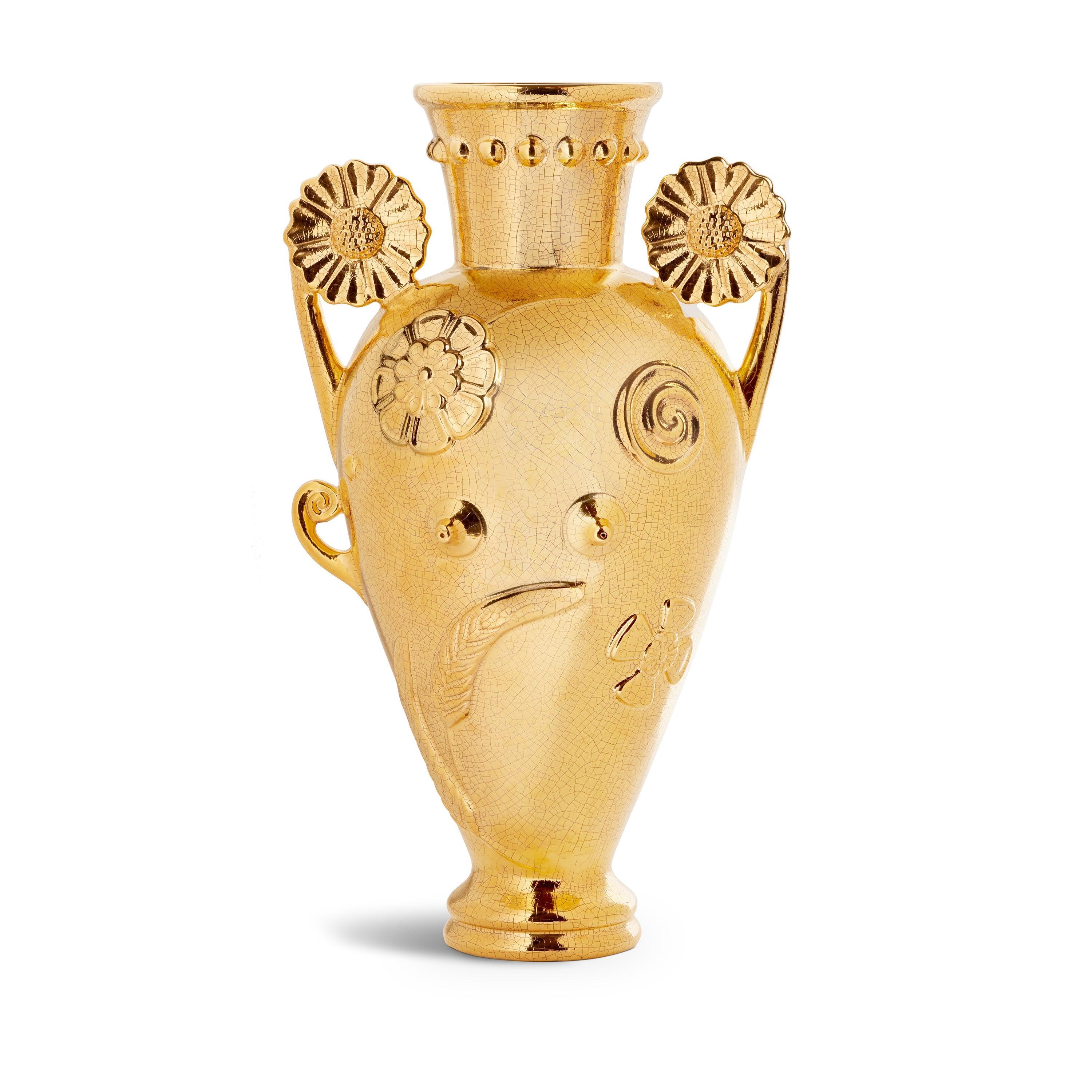 Exclusive Pantheon Persephone Gold Amphora Vase - Perfect for Greek Mythology Decor, Wedding Centerpieces & Luxury Home Accents