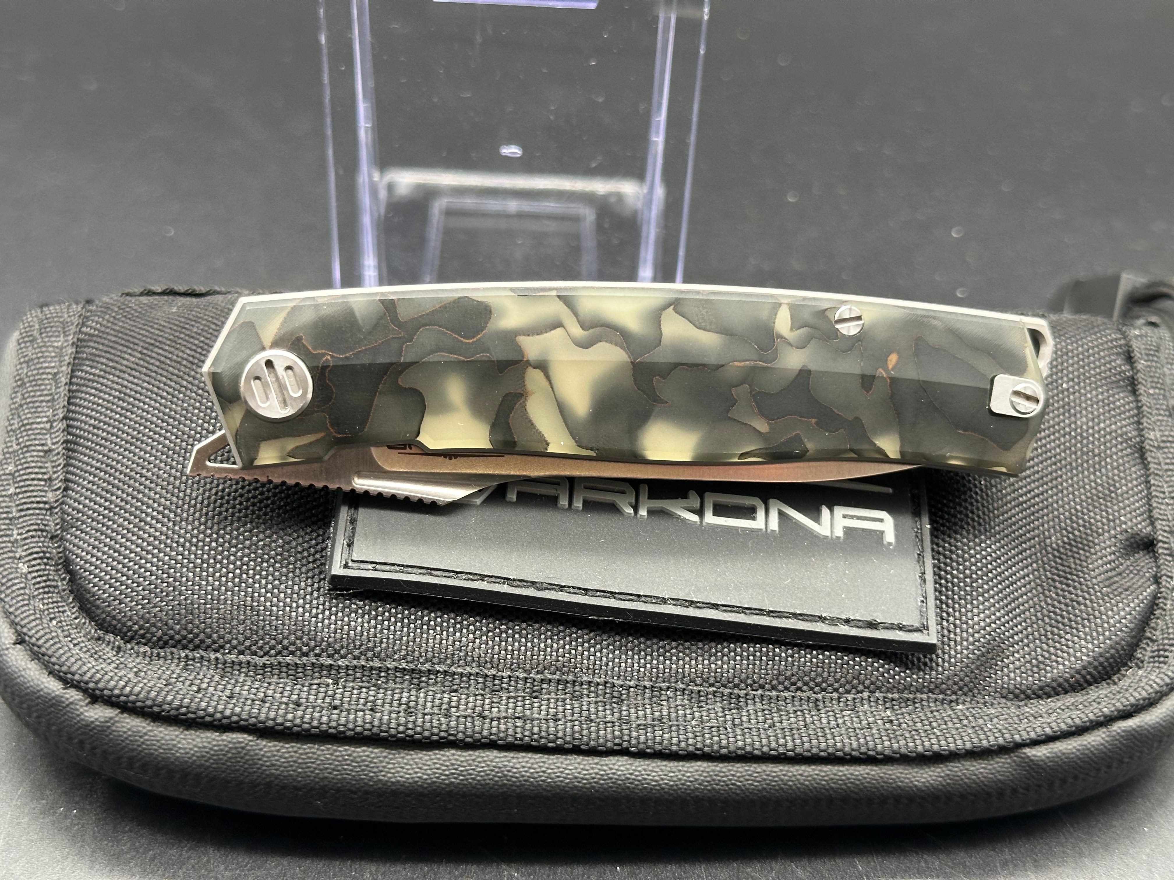 Arkona Geri LE Raffier Wasp Uranium Scales - Premium Pocket Knife for Outdoor Adventures, Camping & Everyday Carry (EDC)