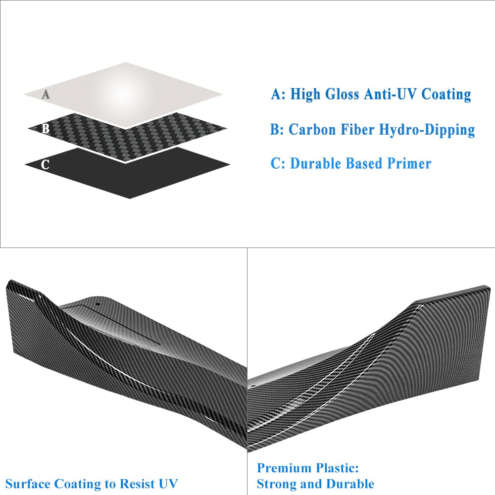 Carbon Fiber Hydro-Dipped Side Skirts Extension for 2020-2024 Tesla Model Y - Enhance Style & Aerodynamics for Street & Track Performance