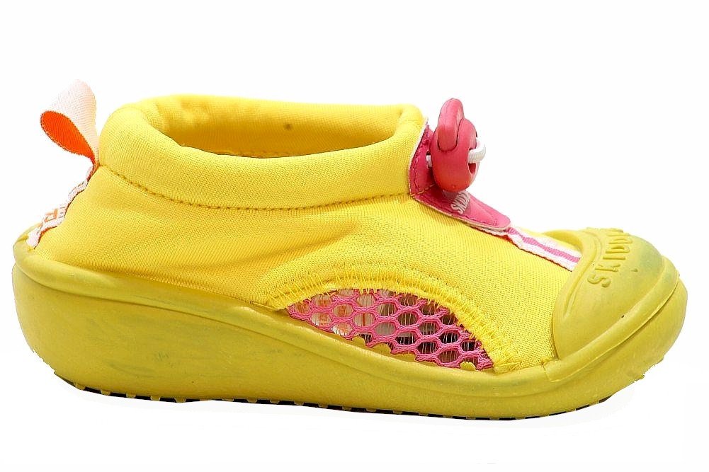 Skidders Girls' XY8808 Non-Slip Water Shoes for Beach, Pool & Outdoor Activities - Yellow & Pink Sun Grip Design