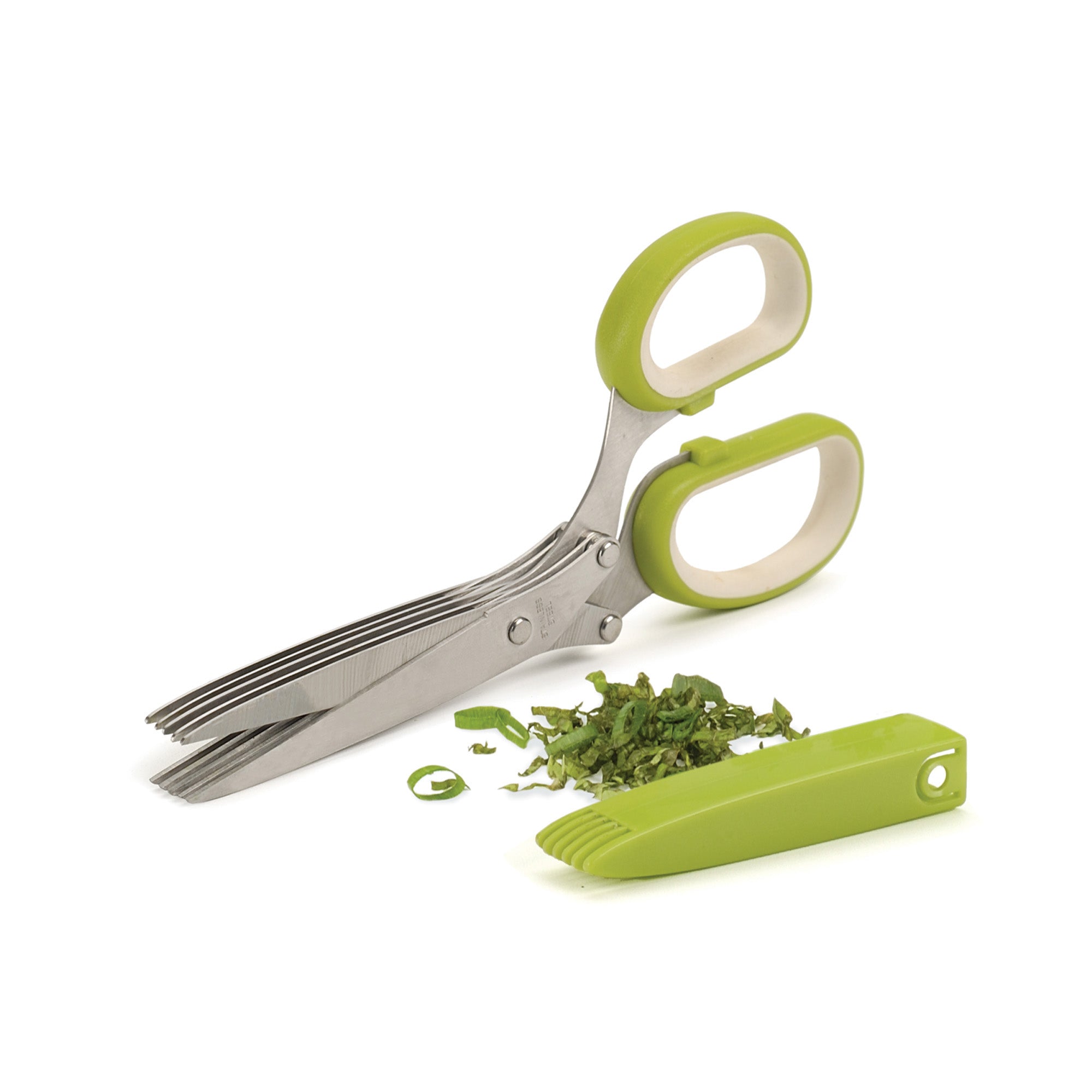 Premium Stainless Steel Herb Scissors - 5 Blades for Fast Chopping, Fresh Herbs, Kitchen & Garden Use - Perfect for Parsley, Basil, Cilantro & More