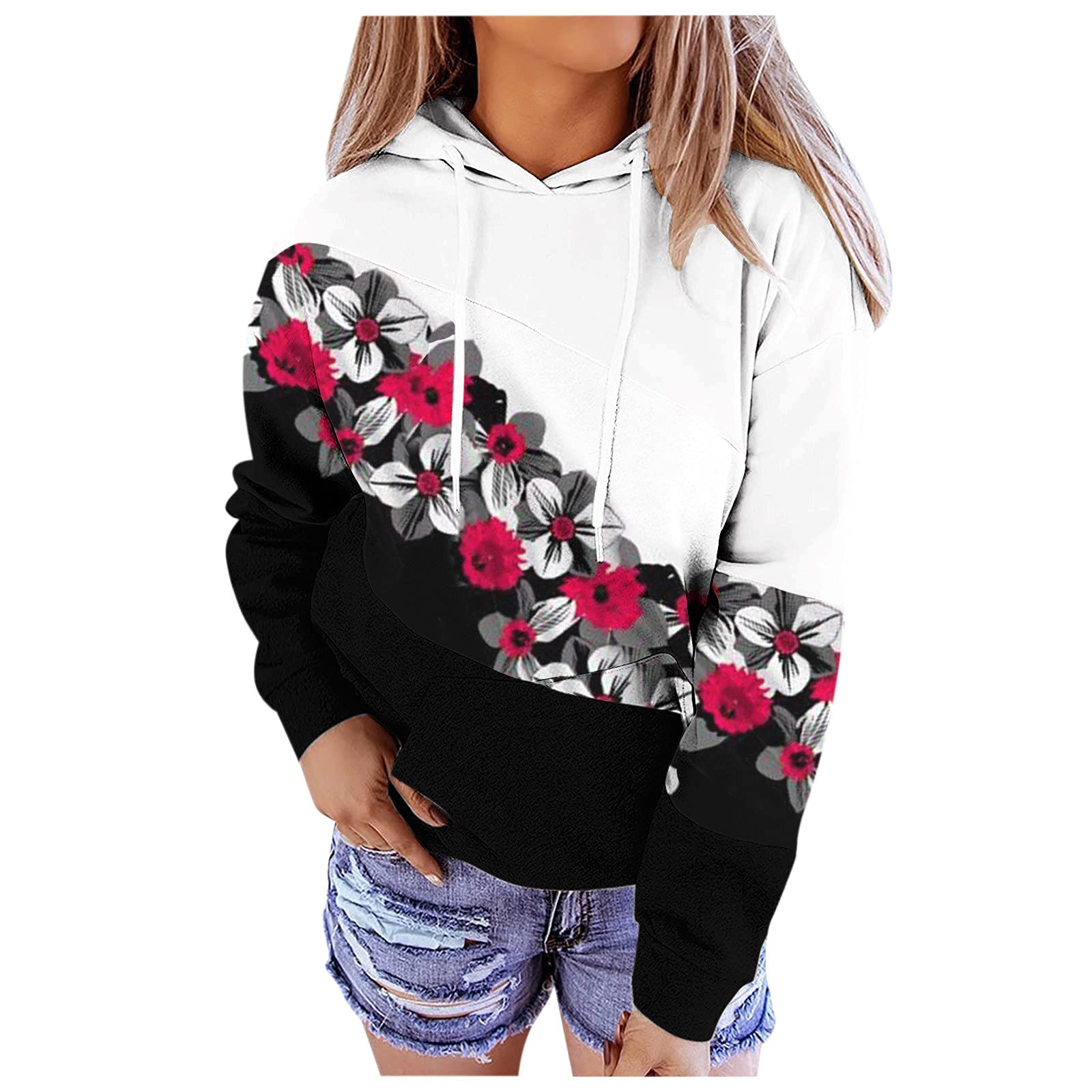 Women's Tie Dye Printed Hoodie - Long Sleeve Pullover Sweatshirt with Drawstring & Pocket | Casual Streetwear for Women | Perfect for Yoga, Running & Outdoor Activities