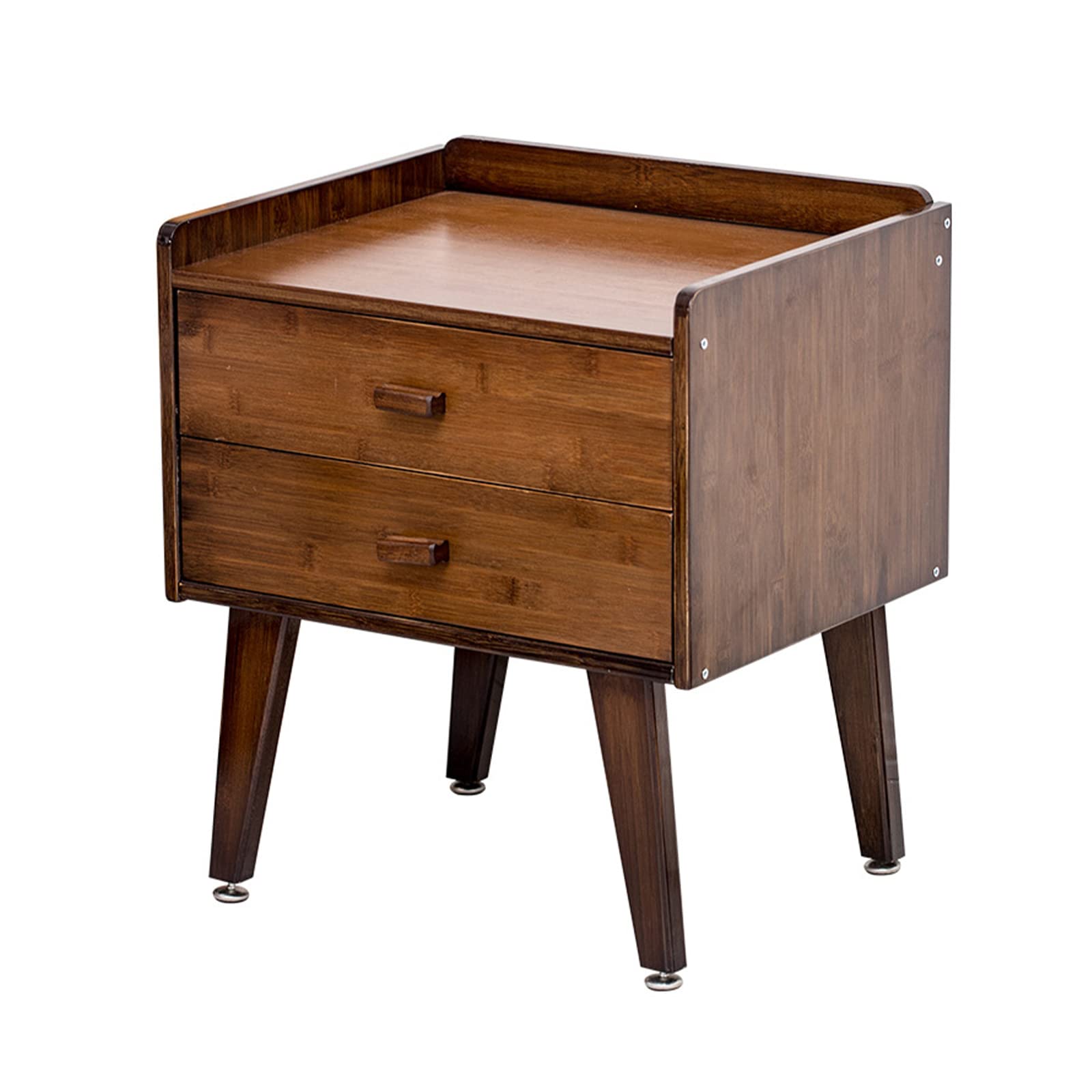 Solid Wood Nightstand with Drawer - Walnut Finish Bedside Table & End Table for Bedroom & Living Room - Perfect for Storing Books, Lamps & Bedroom Essentials