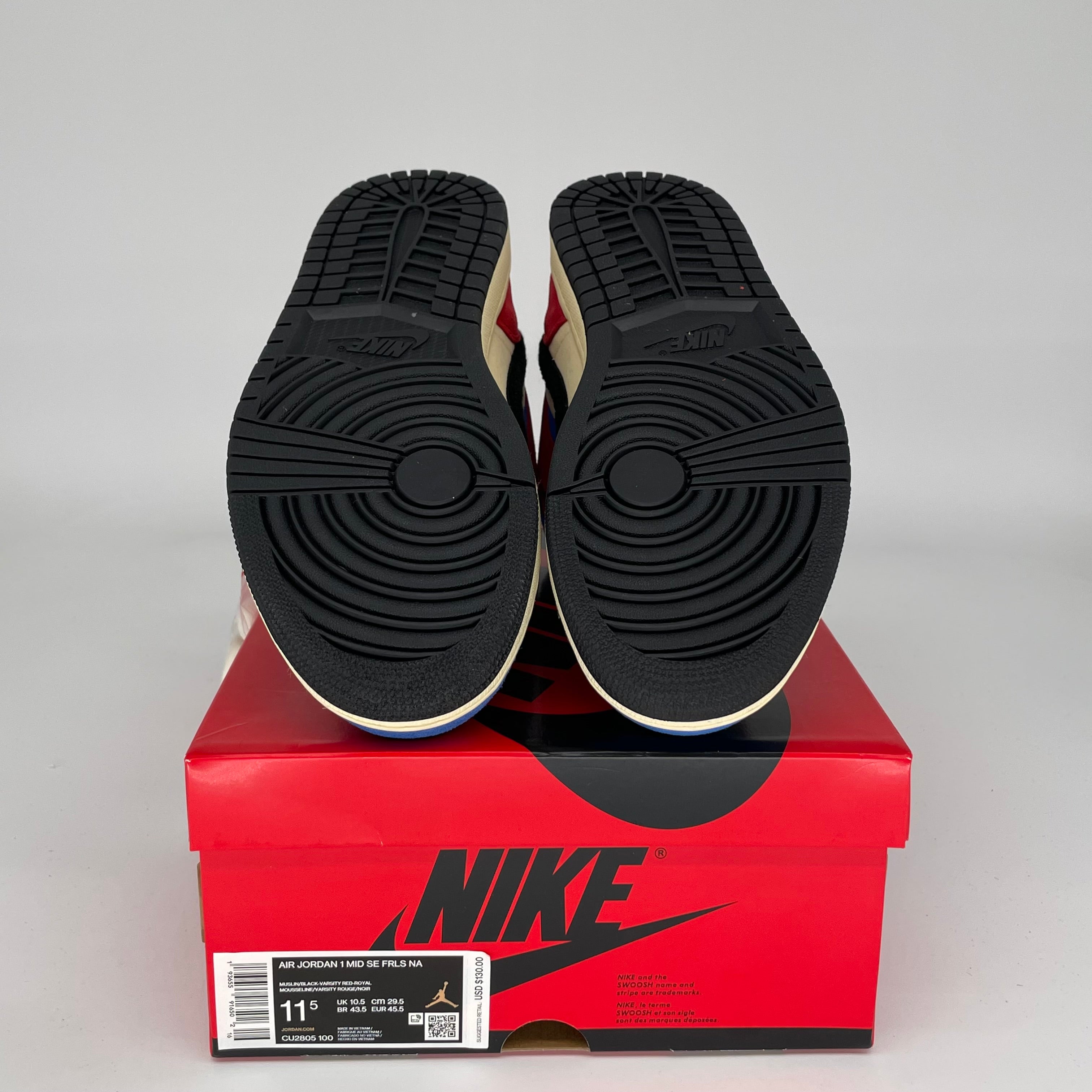 AIR JORDAN 1 MID FEARLESS BLUE THE GREAT Men's Basketball Shoes Size 11.5 (CU2805-100) - Perfect for Streetwear, Sneaker Collecting & Casual Wear