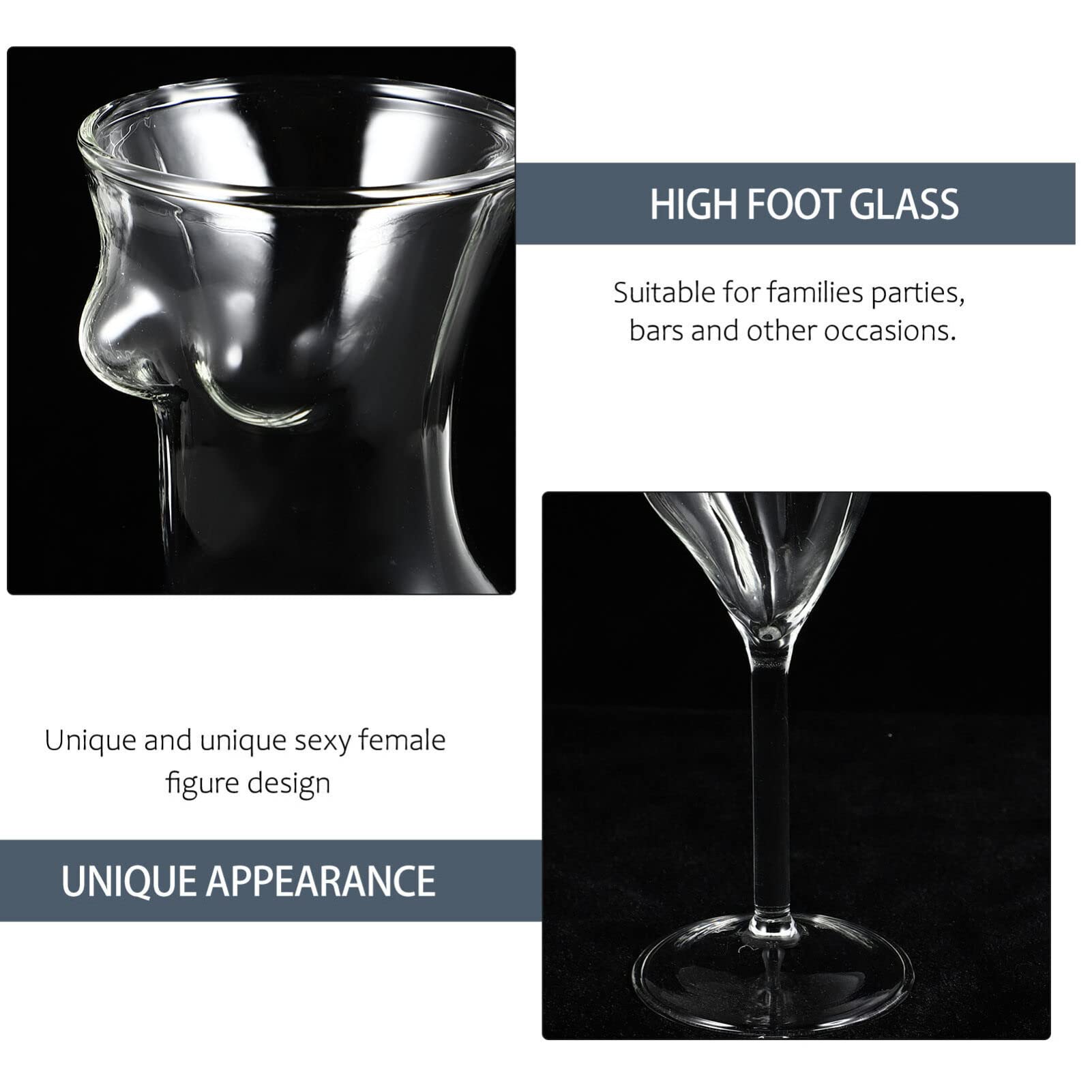 2Pcs Naked Women Cocktail Glasses - Creative Body Shaped Whiskey & Wine Glasses for Bachelor Parties, Home Bars & Unique Gifts - Perfect for Cocktail Nights, Bachelorette Parties & Adult Themed Events