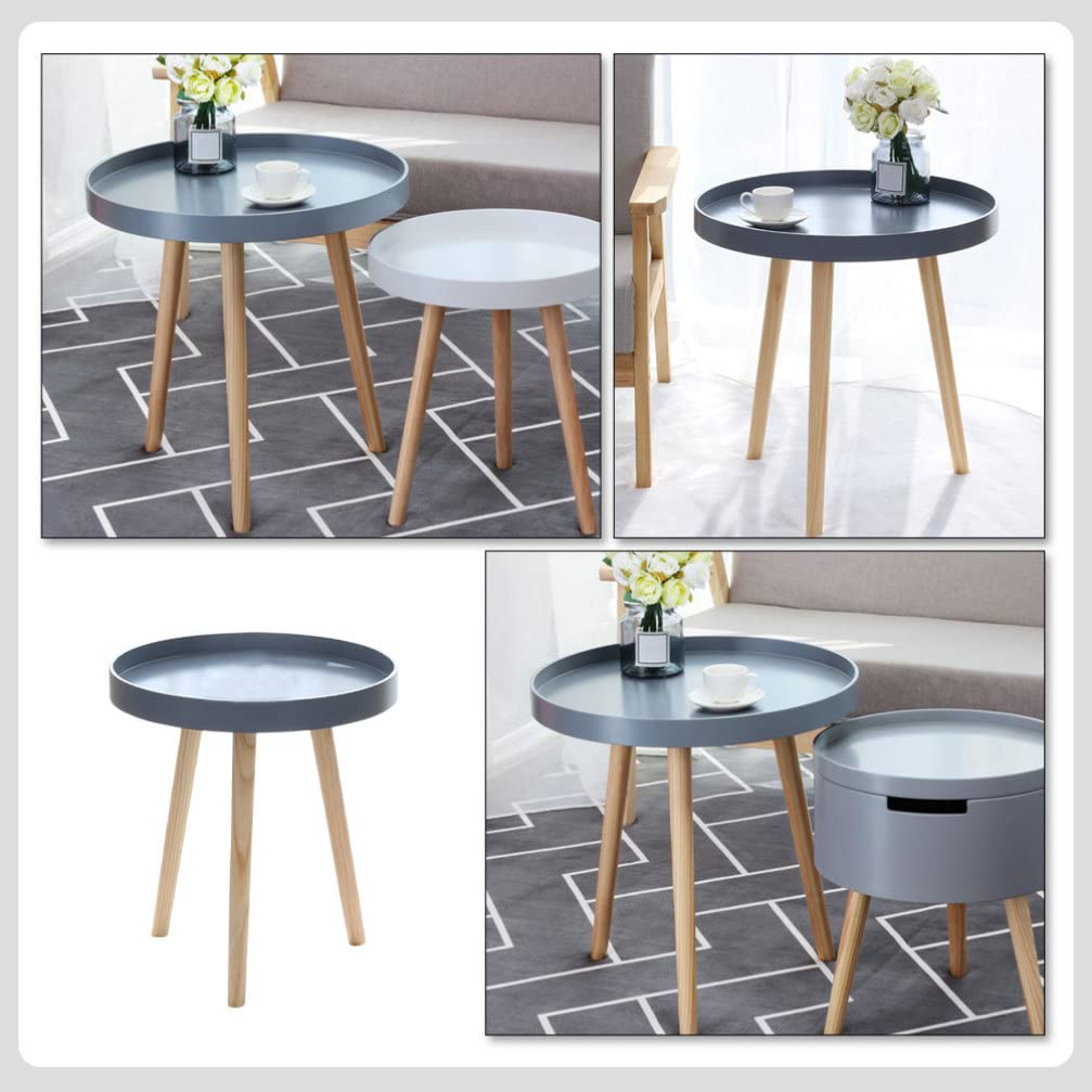 VOSAREA Small Round Side Table - Modern Nordic Style Mini Corner Table for Living Room, Bedroom & Office - Perfect as Sofa Side Table, Nightstand or Decorative Accent Table