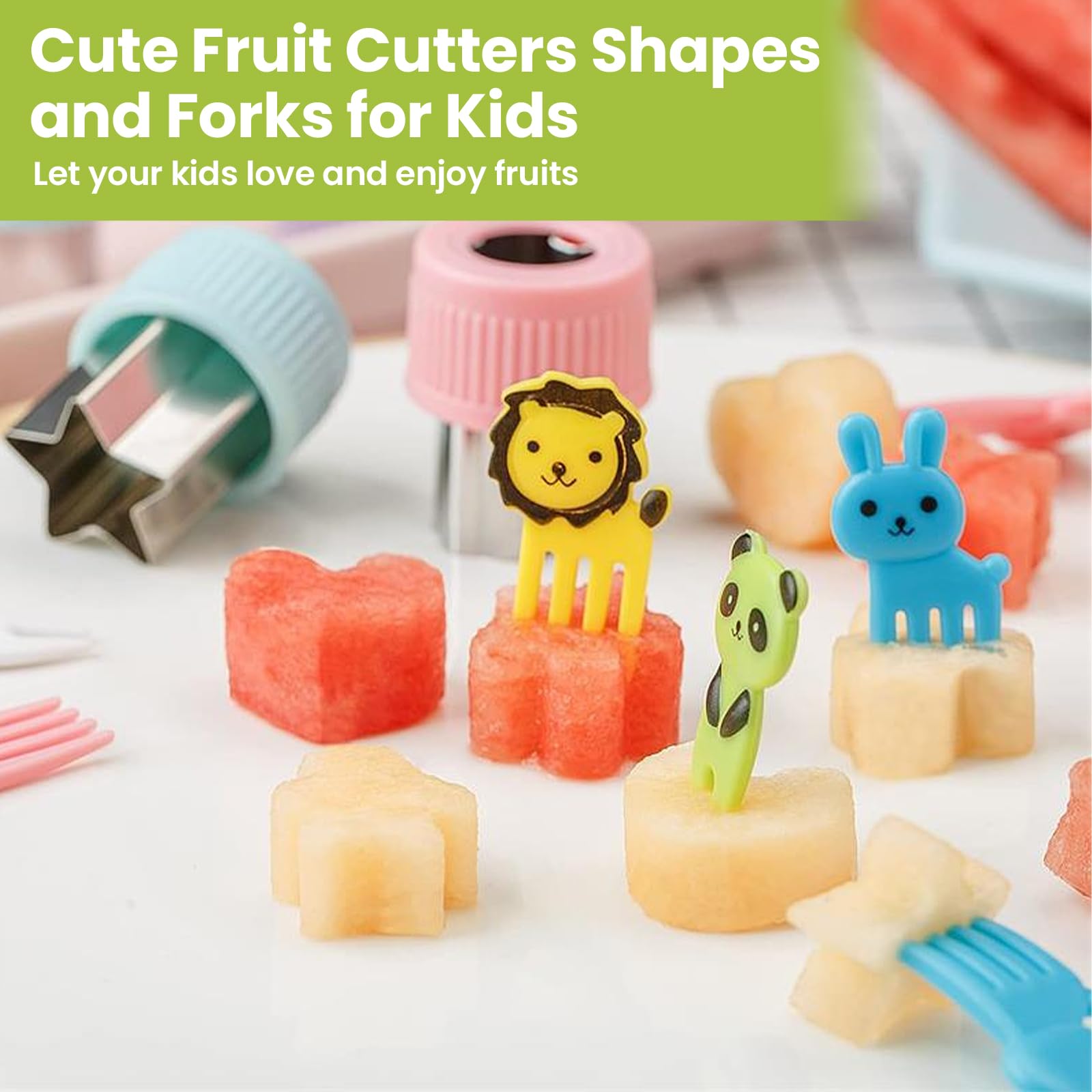 34-Piece Sandwich Cutters Set - Kids Lunch Box Accessories, Uncrustables Maker, Toddler Food Shape Cutters (Heart, Star, Dinosaur) - DIY Pancake & Cookie Cutters for Bento, Snacks & Party Food - Perfect for School Lunches, Picnics & Kids Birthday Parties