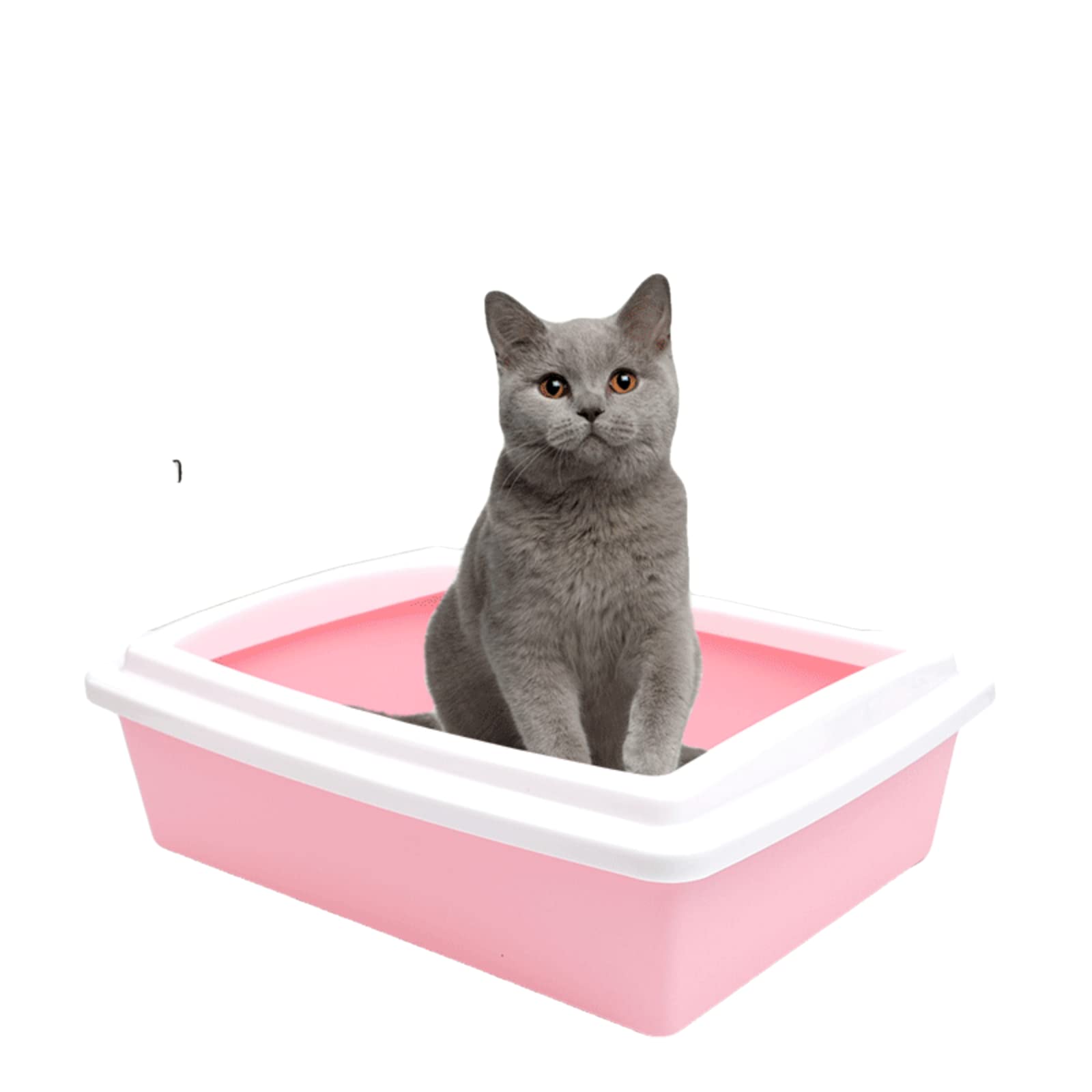 Semi-Enclosed Cat Litter Box with Removable Fence - 15.35