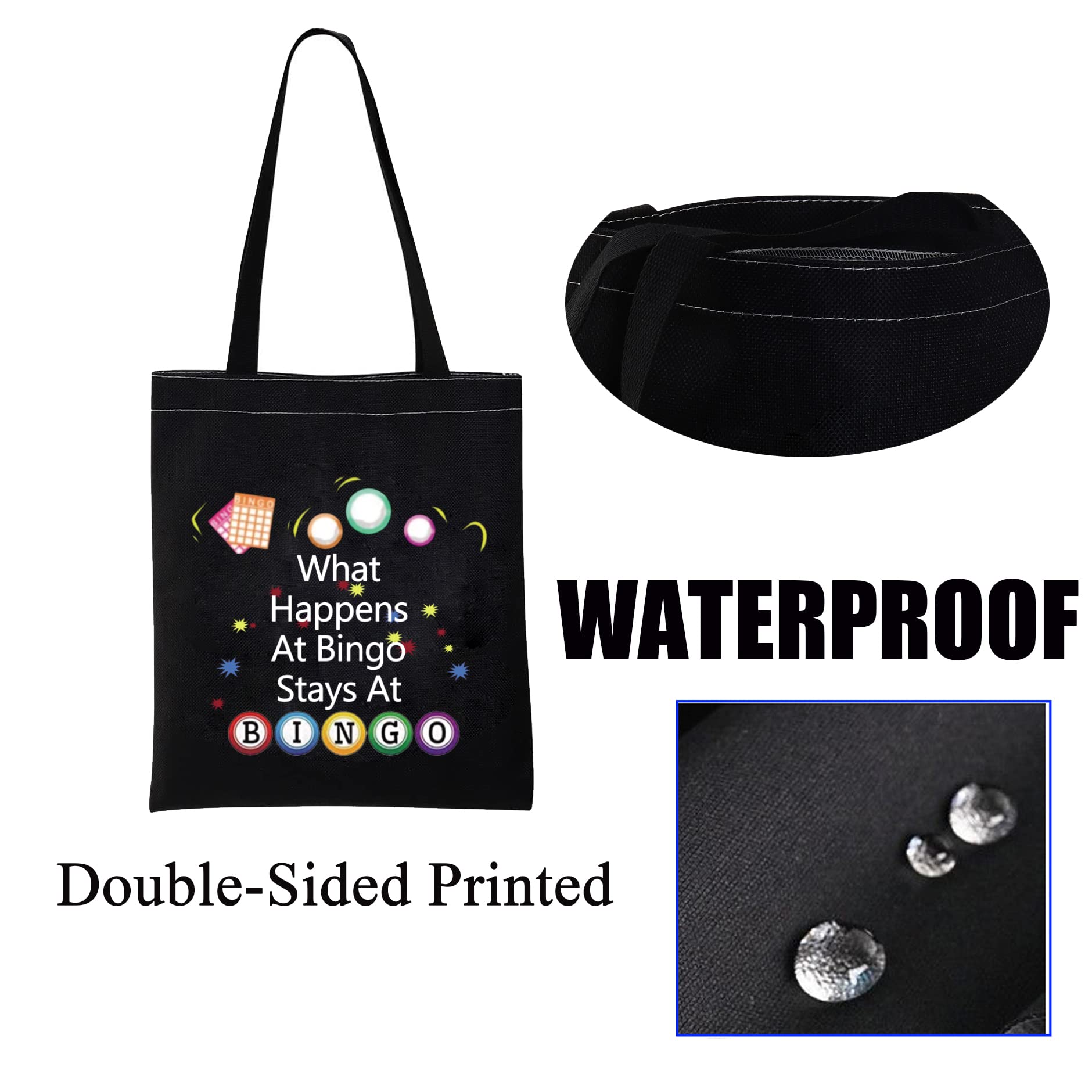PXTIDY Bingo Game Themed Cosmetic Bag - Waterproof Makeup Pouch & Travel Toiletry Organizer for Women - Black Bingo Lover Tote Bag - Perfect for Travel, Gifts & Bingo Party Accessories