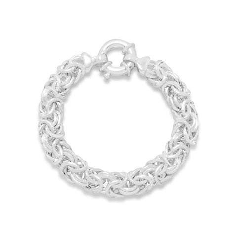 8 Inch Sterling Silver Byzantine Bracelet for Women - Elegant Oval Gauge Design, Perfect for Gifts, Parties & Everyday Wear