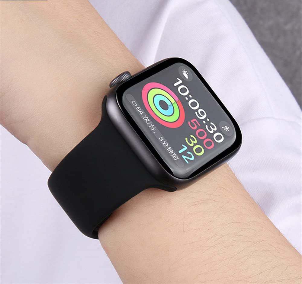 Premium Soft Silicone Replacement Watch Bands for Apple Watch Series 8/7/6/5/4/3/2/1/SE - Compatible with 38mm/40mm/41mm/42mm/44mm/45mm/49mm - Sport Wristband for Women & Men - Perfect for Workouts, Running & Everyday Wear