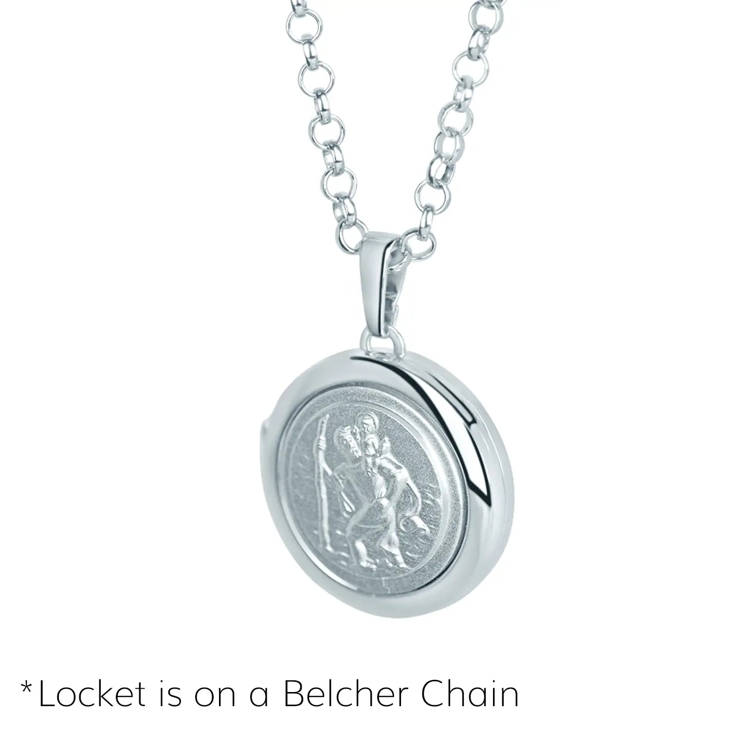 St Christopher Pendant Necklace for Men - Sterling Silver Religious Jewelry with Photo Insert - Perfect for Travel Protection & Gifts