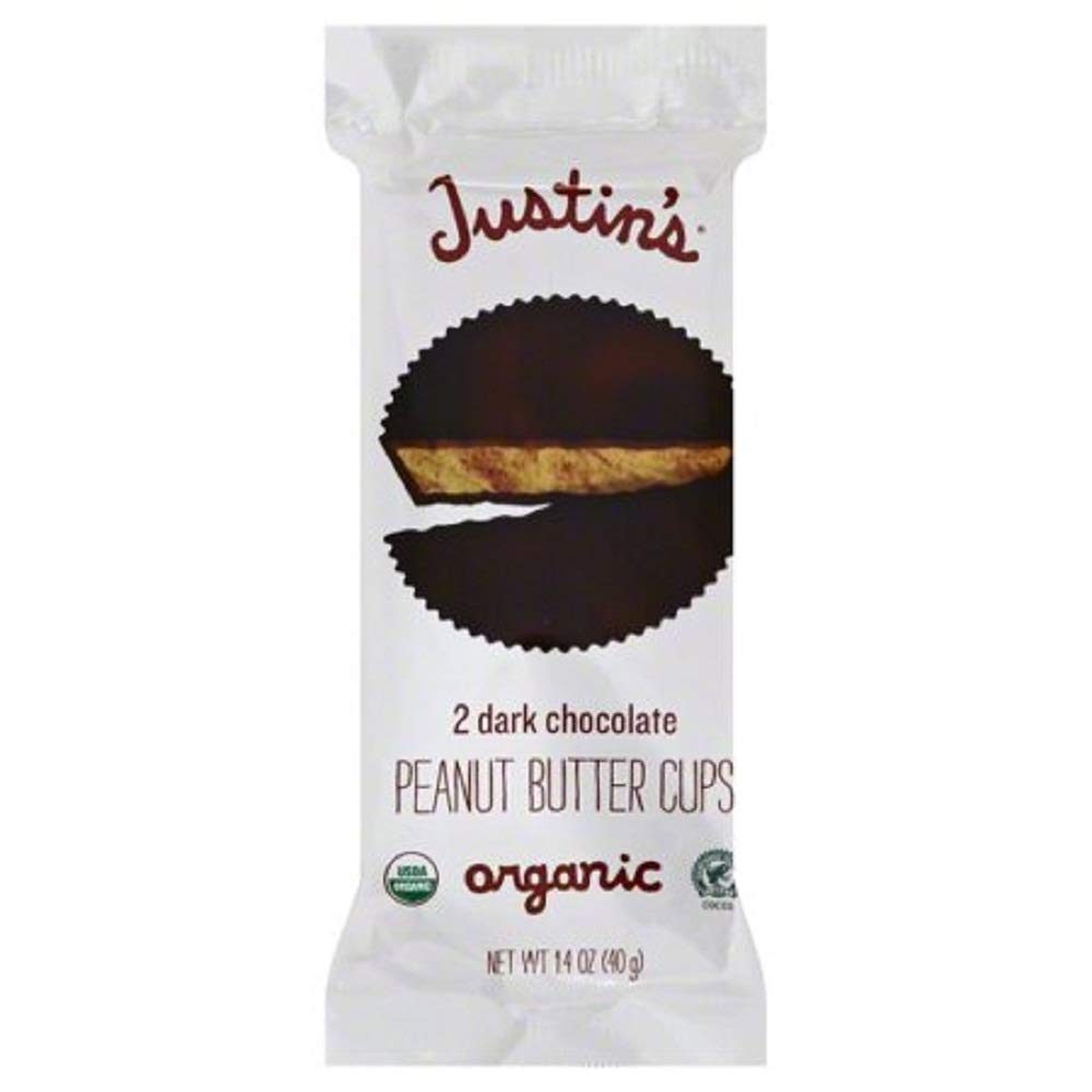 Justin's Dark Chocolate Peanut Butter Cups - 12 Pack (1.4oz Each) | Gluten Free, Non-GMO Snacks | Perfect for Lunchboxes, Desserts & Healthy Treats